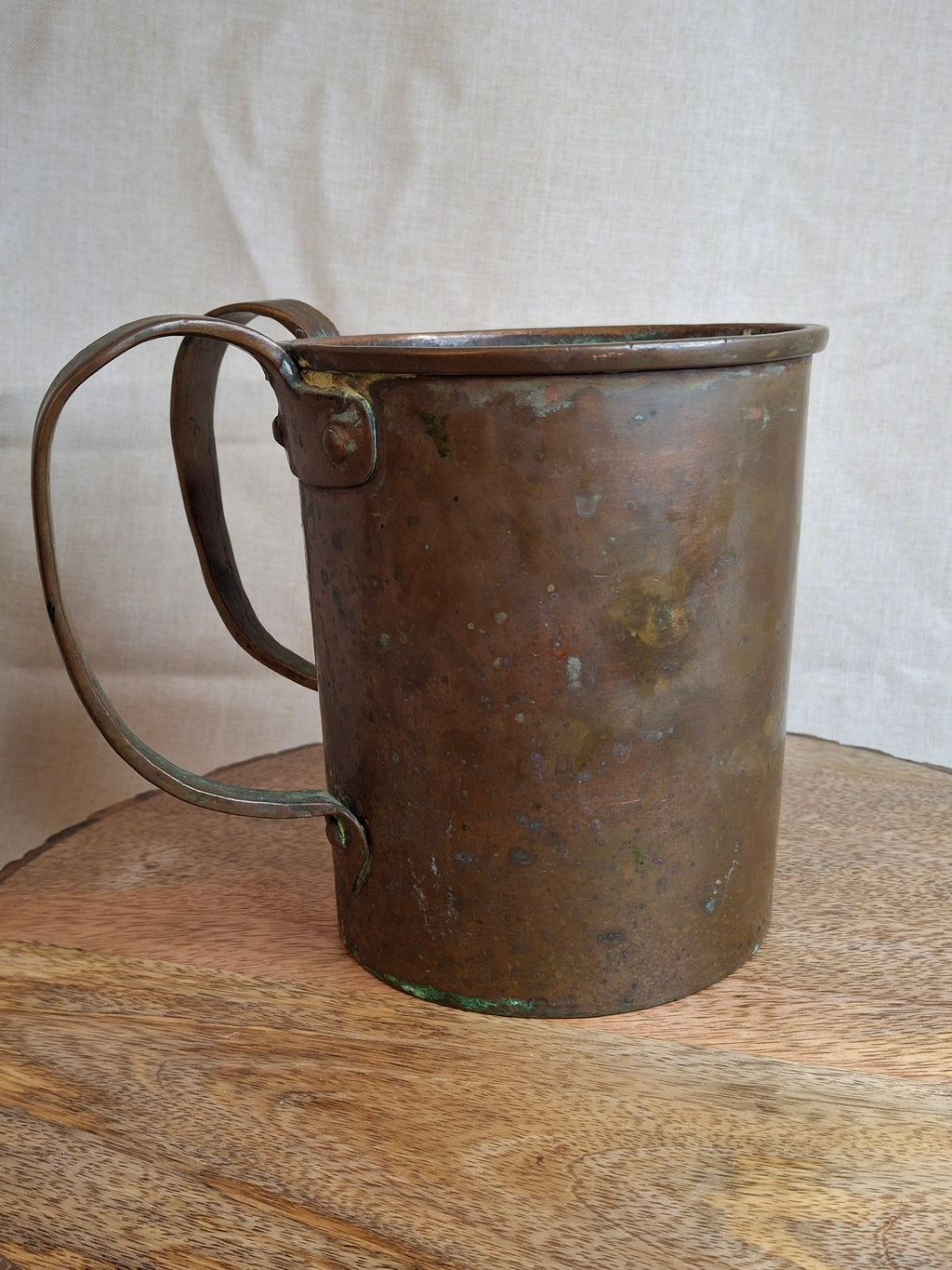 Antique 19th Century Extra-Heavy Copper Netilat Yadayim Laver Hand Washing Cup
