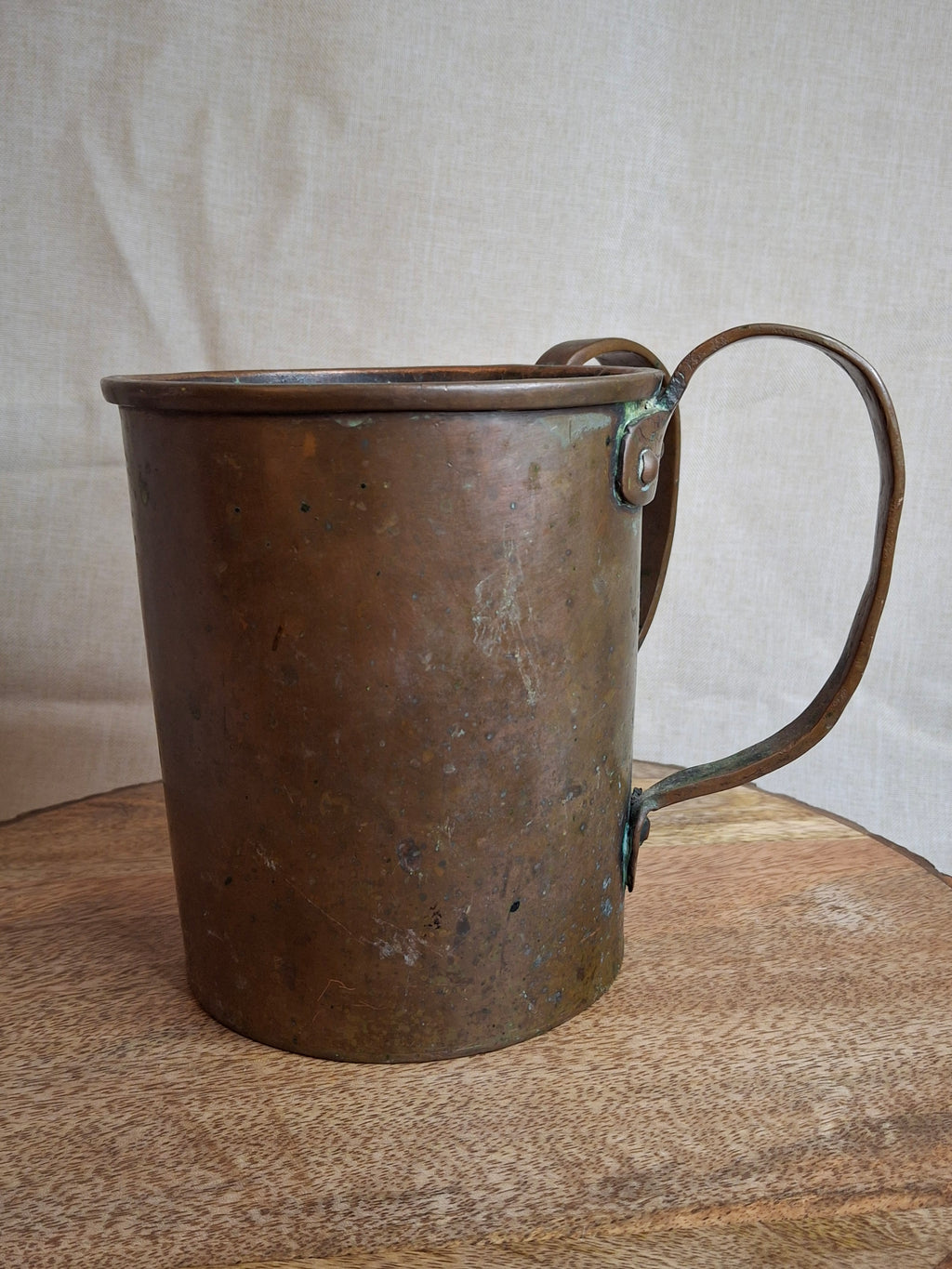 Antique 19th Century Extra-Heavy Copper Netilat Yadayim Laver Hand Washing Cup