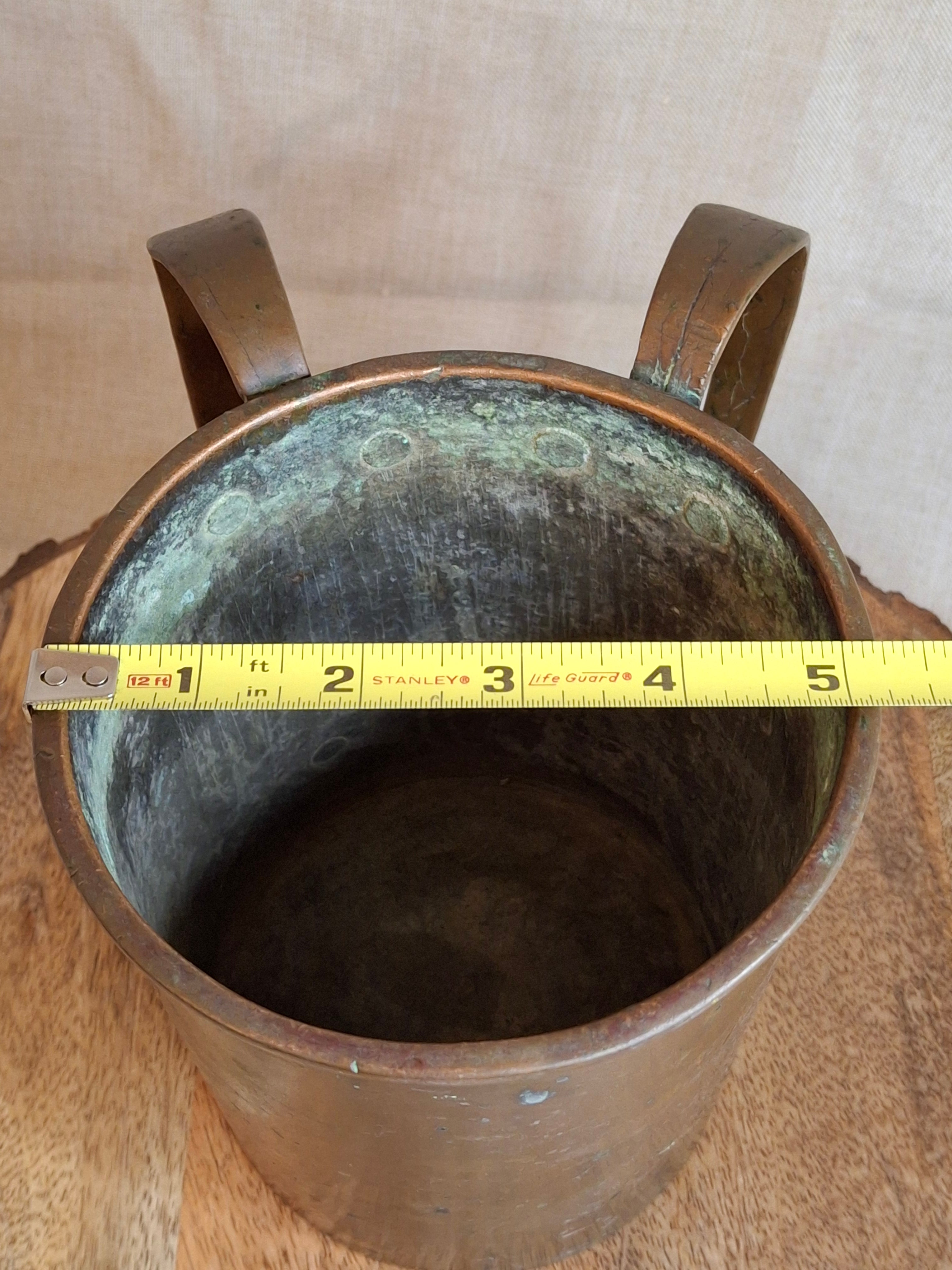 Antique 19th Century Extra-Heavy Copper Netilat Yadayim Laver Hand Washing Cup