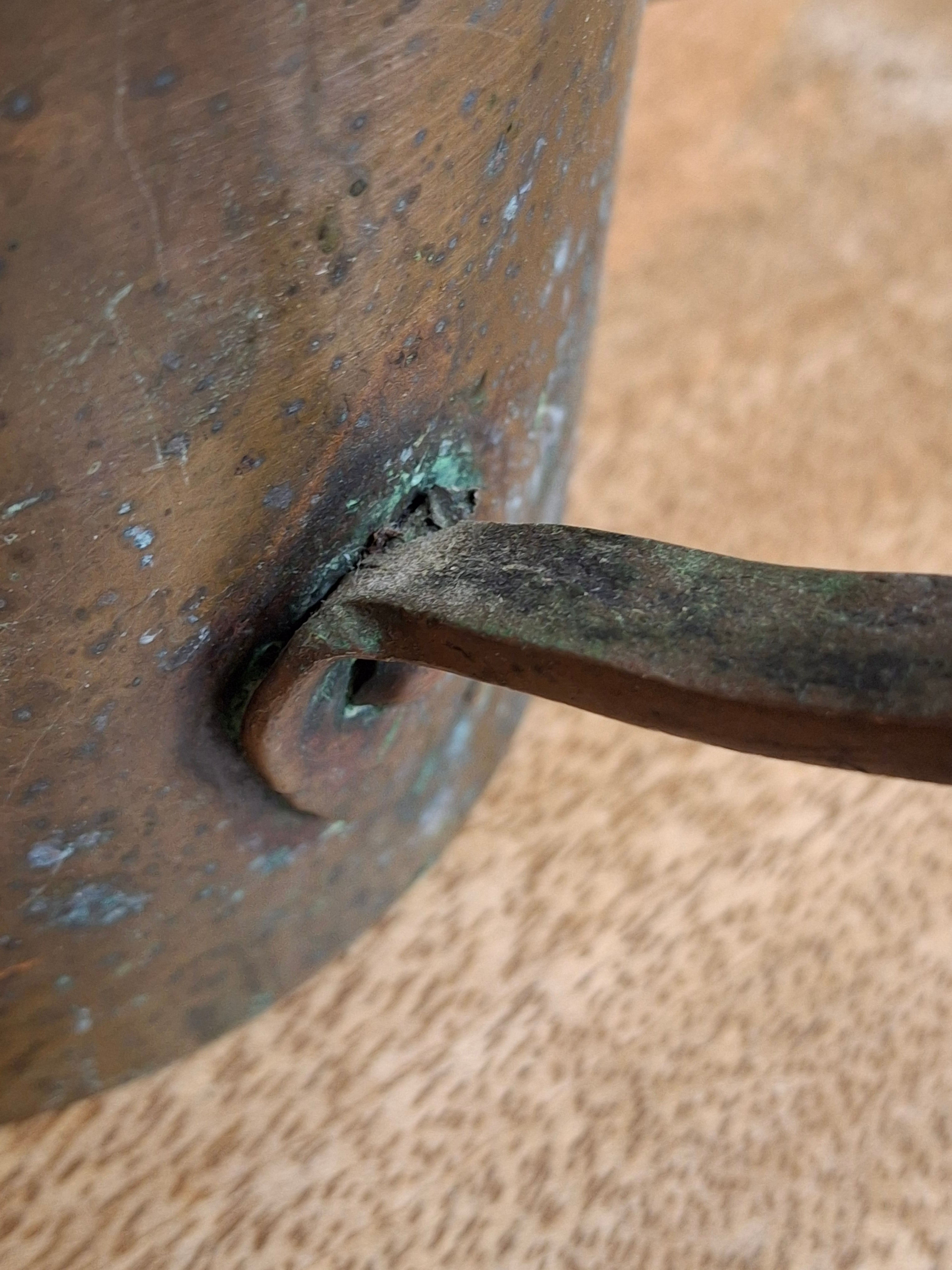 Antique 19th Century Extra-Heavy Copper Netilat Yadayim Laver Hand Washing Cup