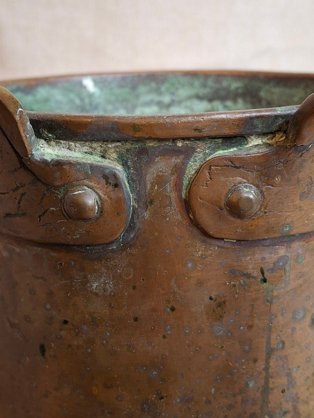 Antique 19th Century Extra-Heavy Copper Netilat Yadayim Laver Hand Washing Cup