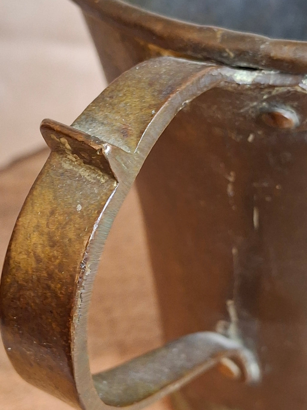 Antique Russian Imperial Copper Netilat Yadayim Cup 3 Handle Judaica Moscow Mark