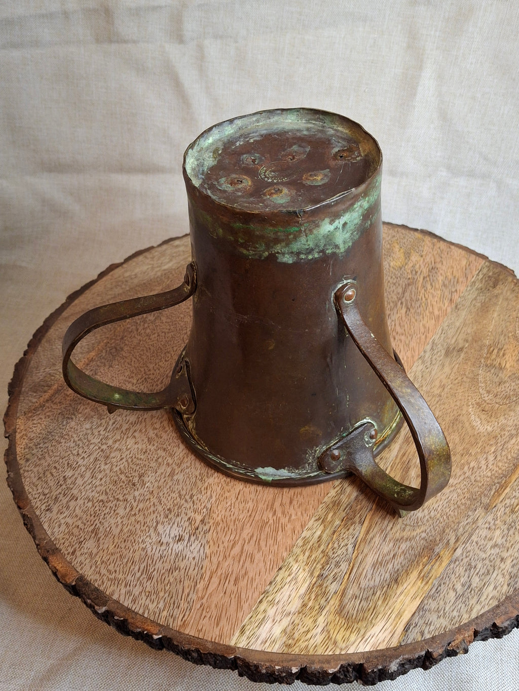 Antique Russian Imperial Copper Netilat Yadayim Cup 3 Handle Judaica Moscow Mark