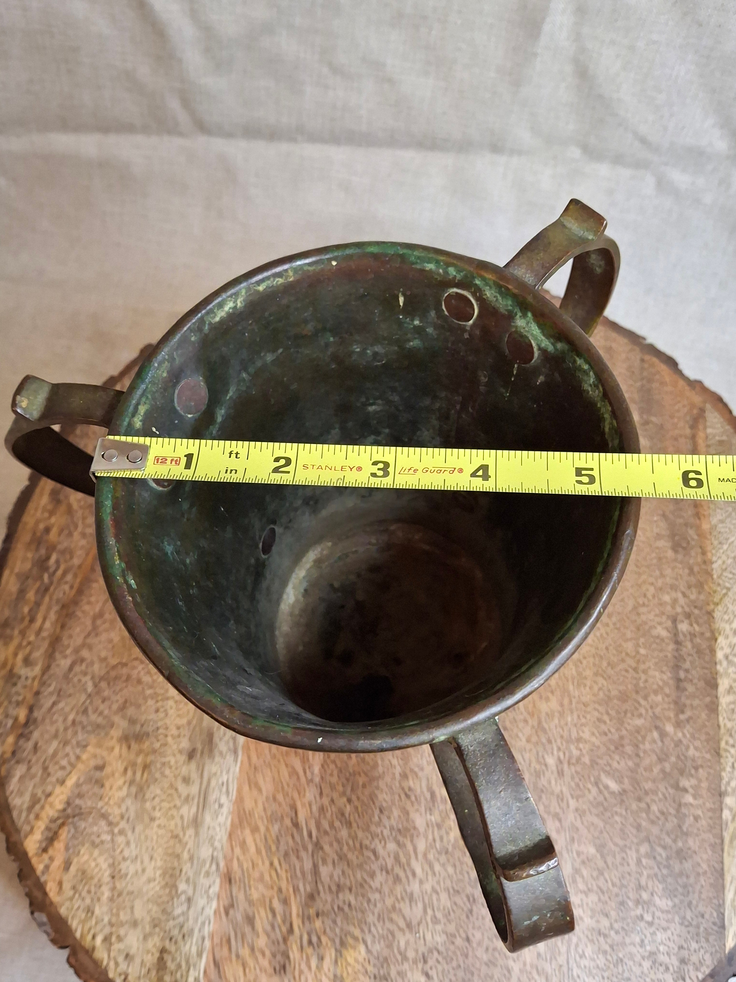 Antique Russian Imperial Copper Netilat Yadayim Cup 3 Handle Judaica Moscow Mark