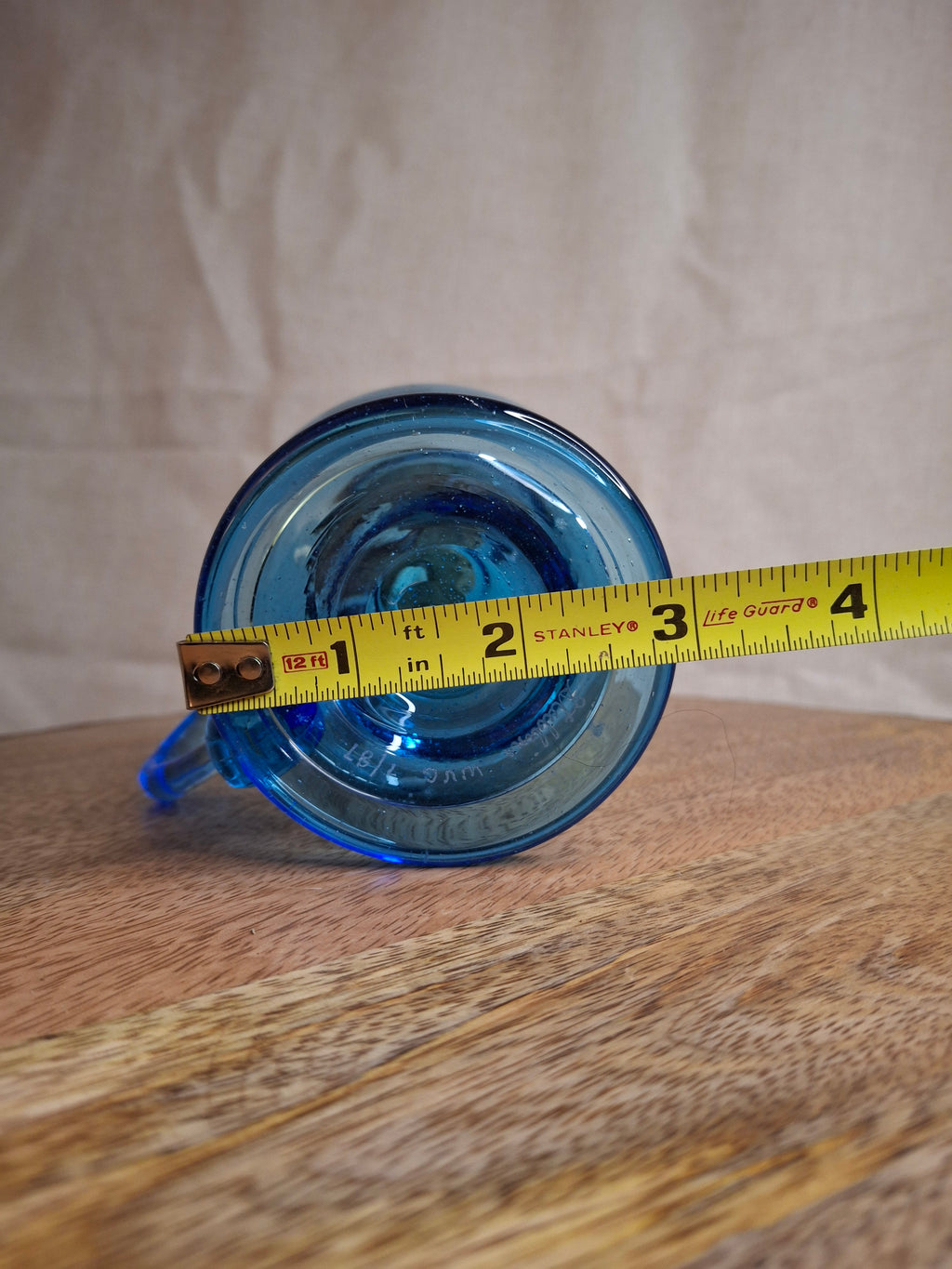 F. Steubens Hand Blown Blue Glass Sparking Lamp Cork Burner Signed 1987 WVC