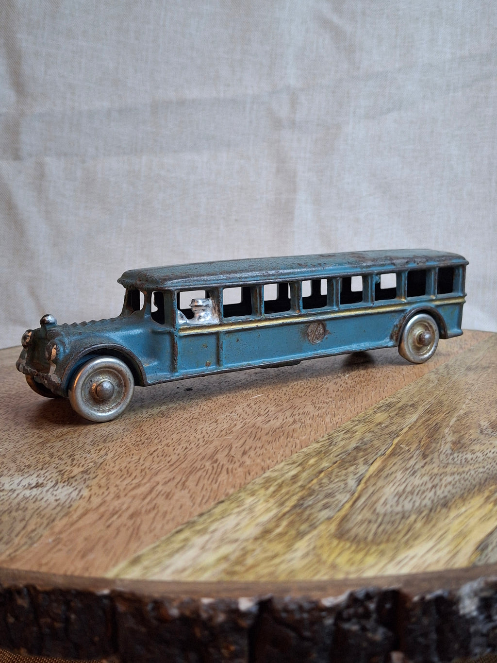 Antique 1920s A.C. Williams Cast Iron Bus – Original Paint Large 8" Toy