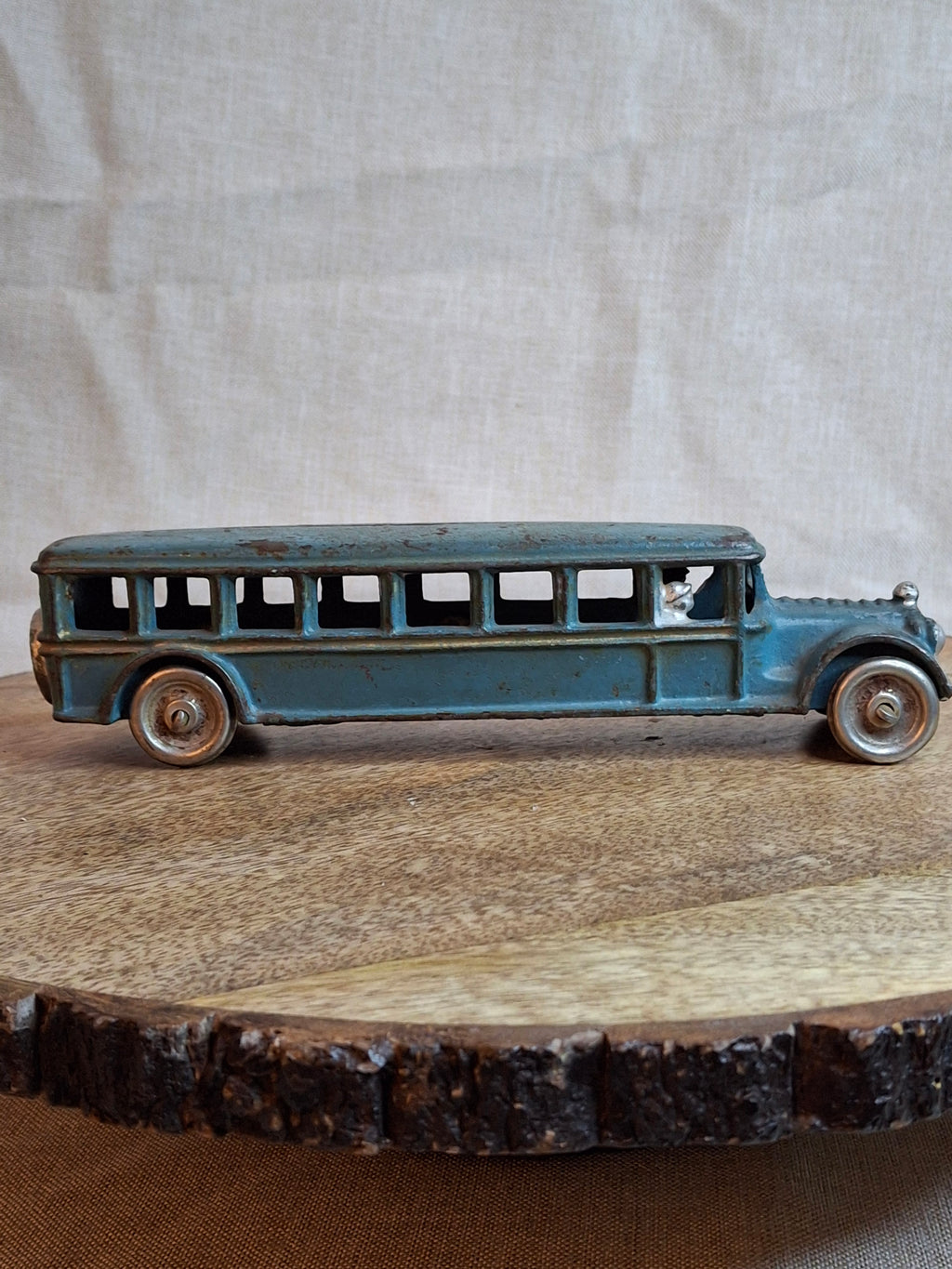 Antique 1920s A.C. Williams Cast Iron Bus – Original Paint Large 8" Toy