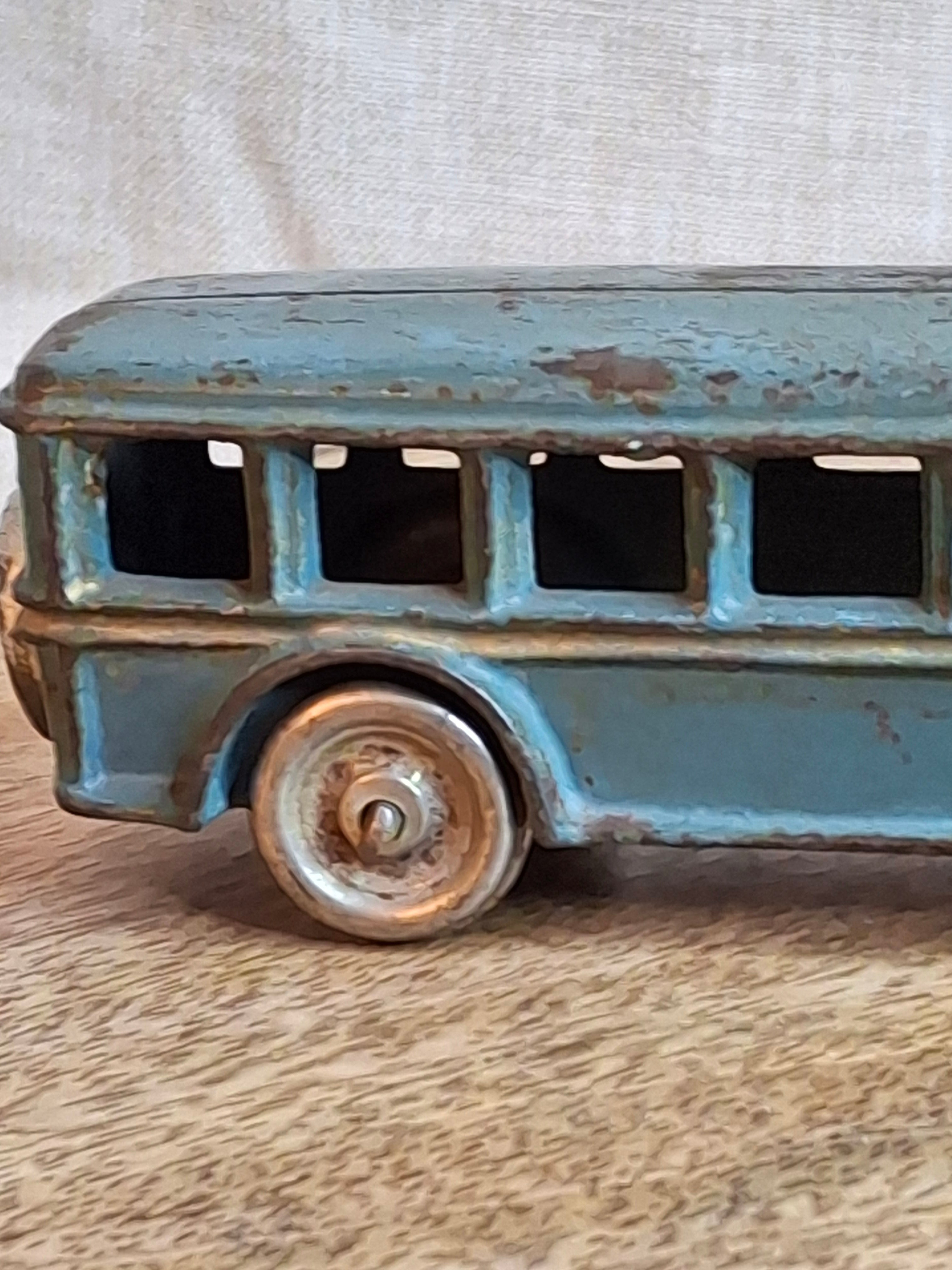 Antique 1920s A.C. Williams Cast Iron Bus – Original Paint Large 8" Toy