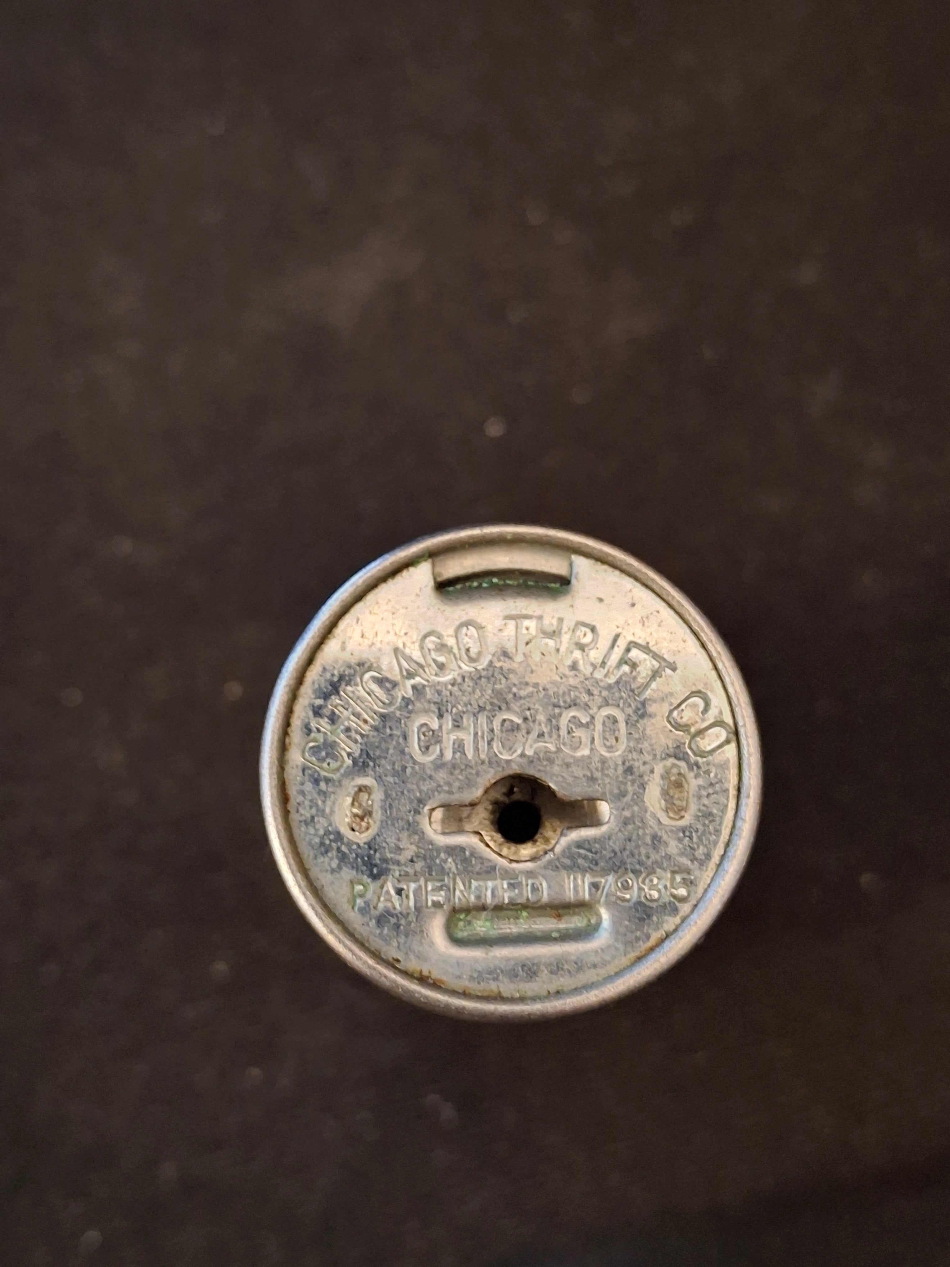 Vintage Chicago Thrift Co. Telescoping Pocket Dime Holder Bank – Anthony Wayne Bank Fort Wayne, Indiana Advertising Premium