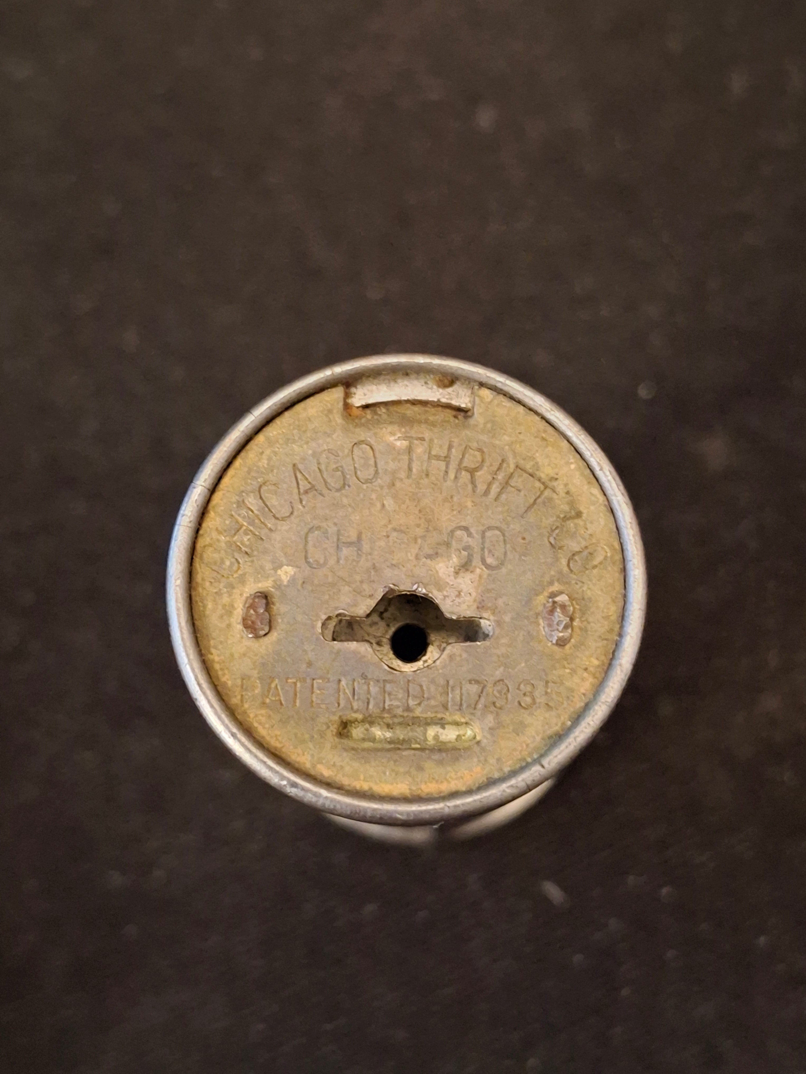 Vintage Art Deco Telescoping Pocket Coin Bank Almira Savings Chicago Thrift Co Pat. 117935