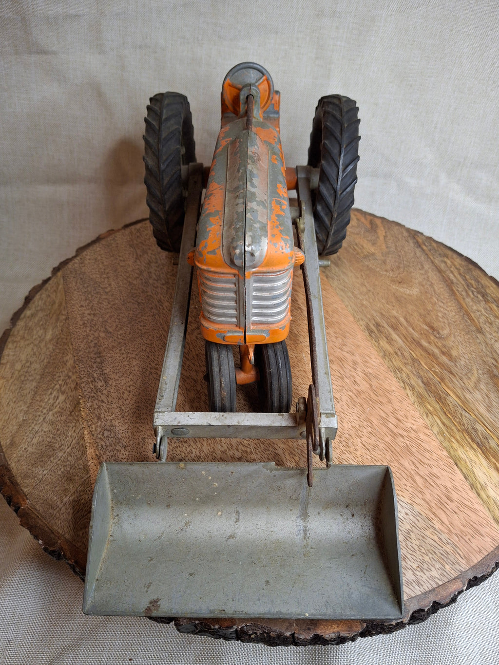 Vintage Hubley No. 500 Cast Iron Tractor Shovel Kiddie Toy Original Paint