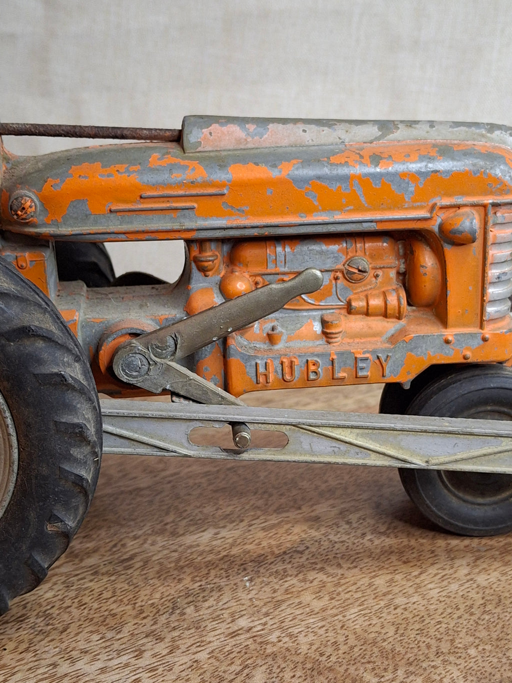 Vintage Hubley No. 500 Cast Iron Tractor Shovel Kiddie Toy Original Paint
