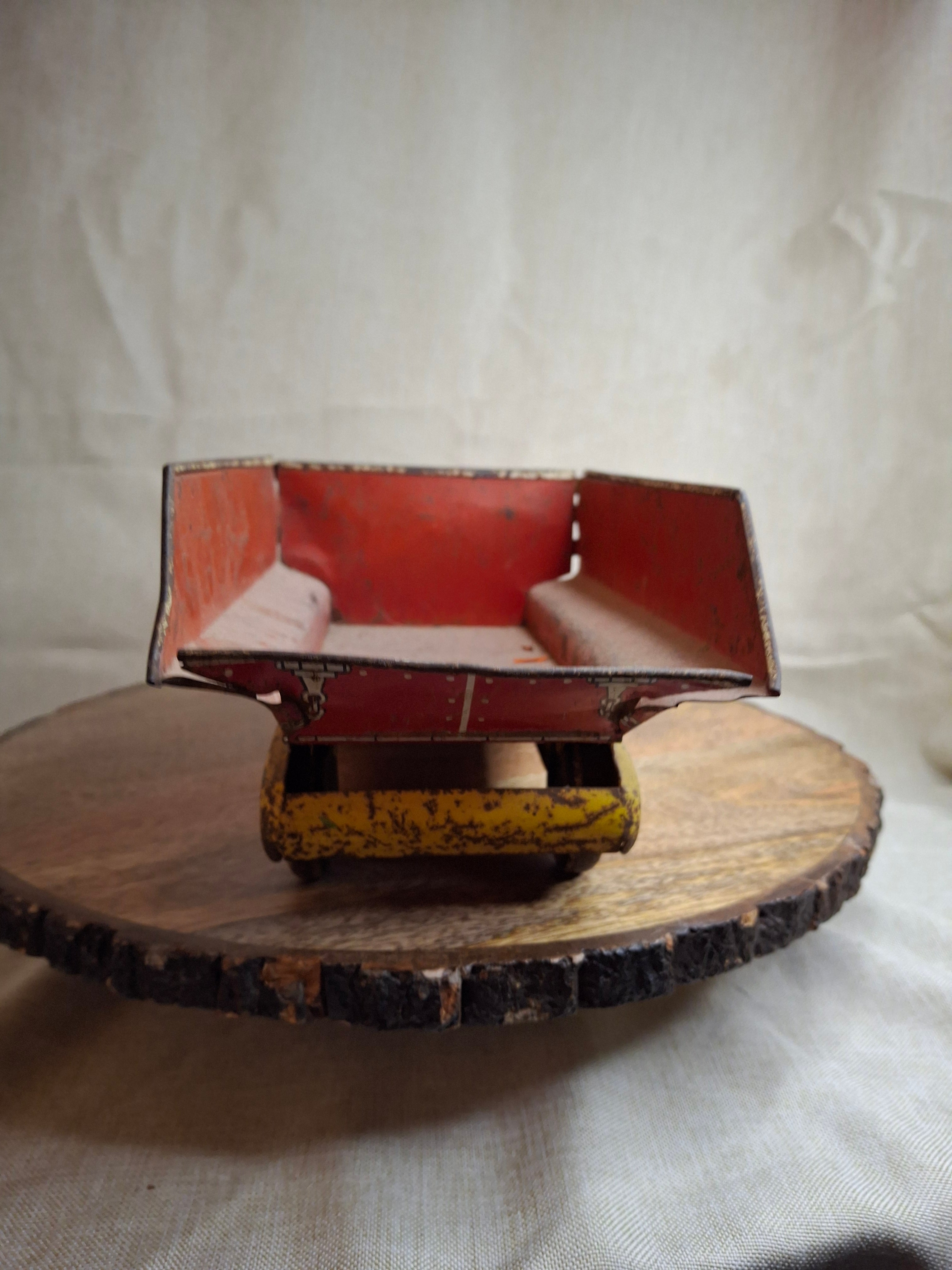 Vintage 1940s-1950s Marx Tin Litho Sand & Gravel Dump Truck with Plow - USA Made