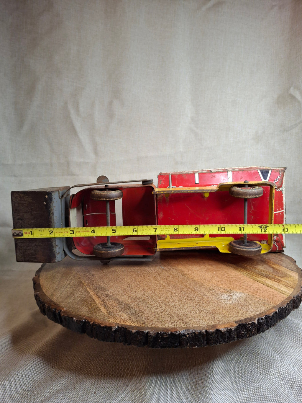 Vintage 1940s-1950s Marx Tin Litho Sand & Gravel Dump Truck with Plow - USA Made