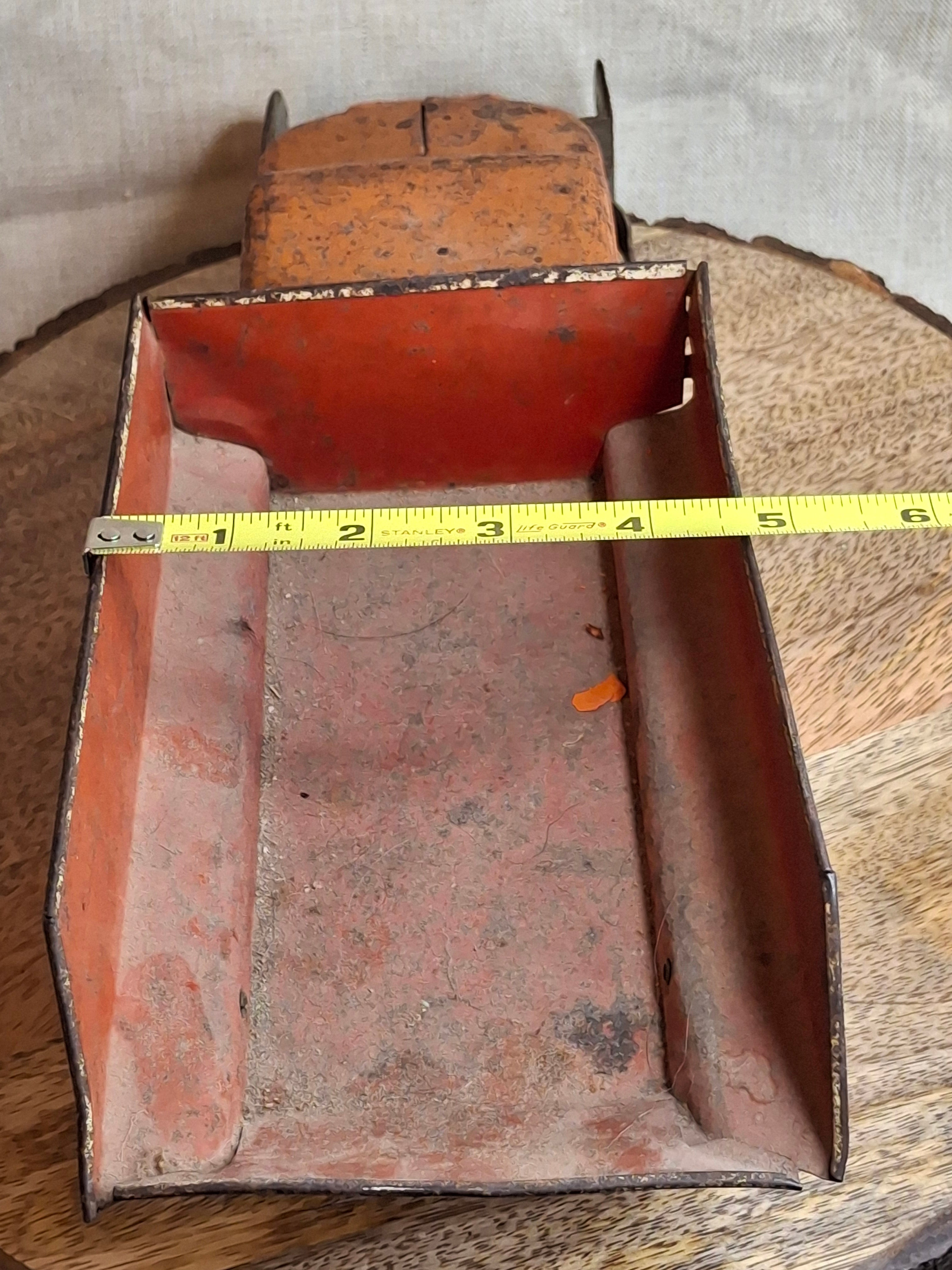 Vintage 1940s-1950s Marx Tin Litho Sand & Gravel Dump Truck with Plow - USA Made
