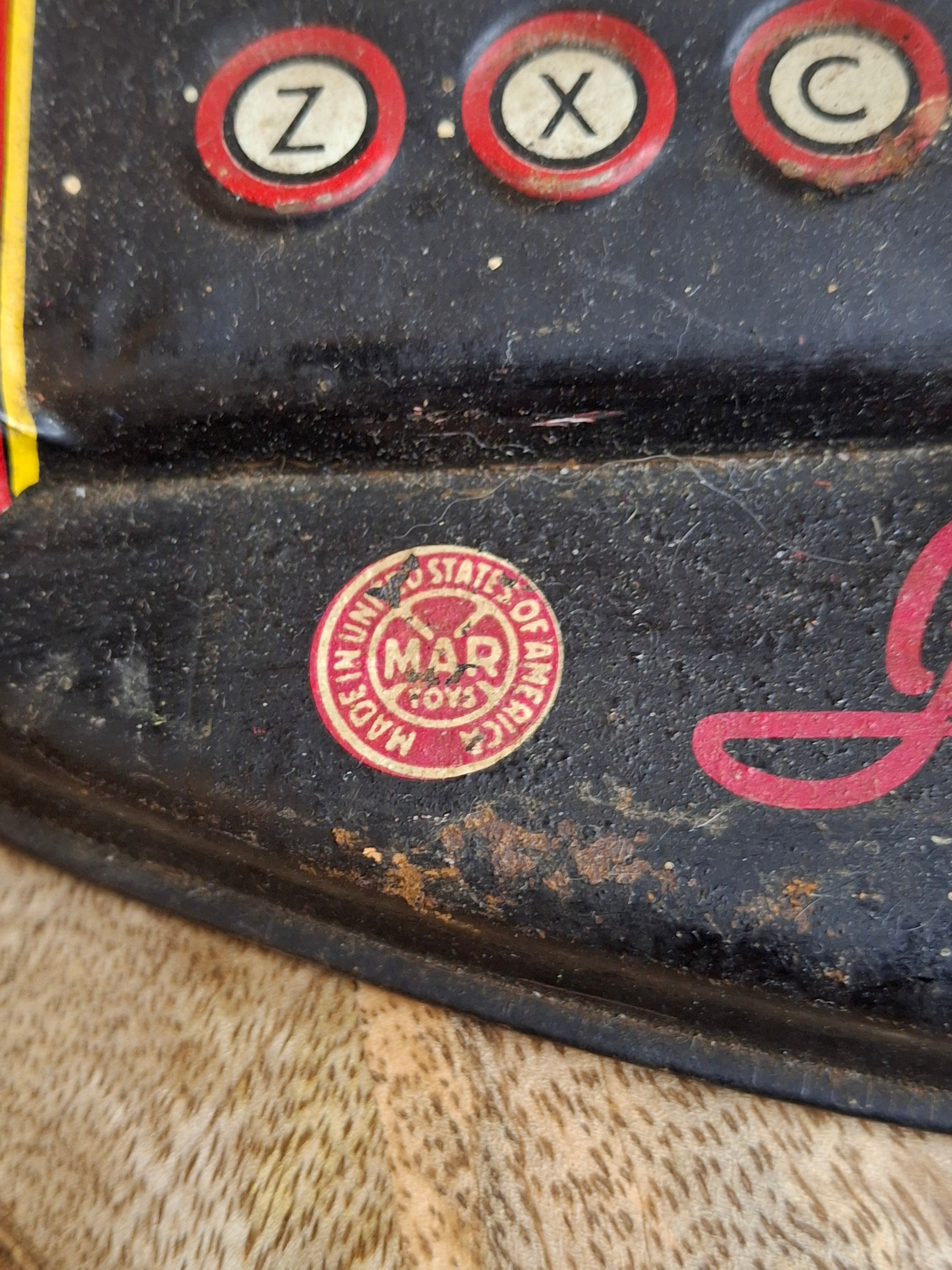 Vintage Marx Junior Dial Toy Typewriter - 1940s/50s Tin Lithograph - Working