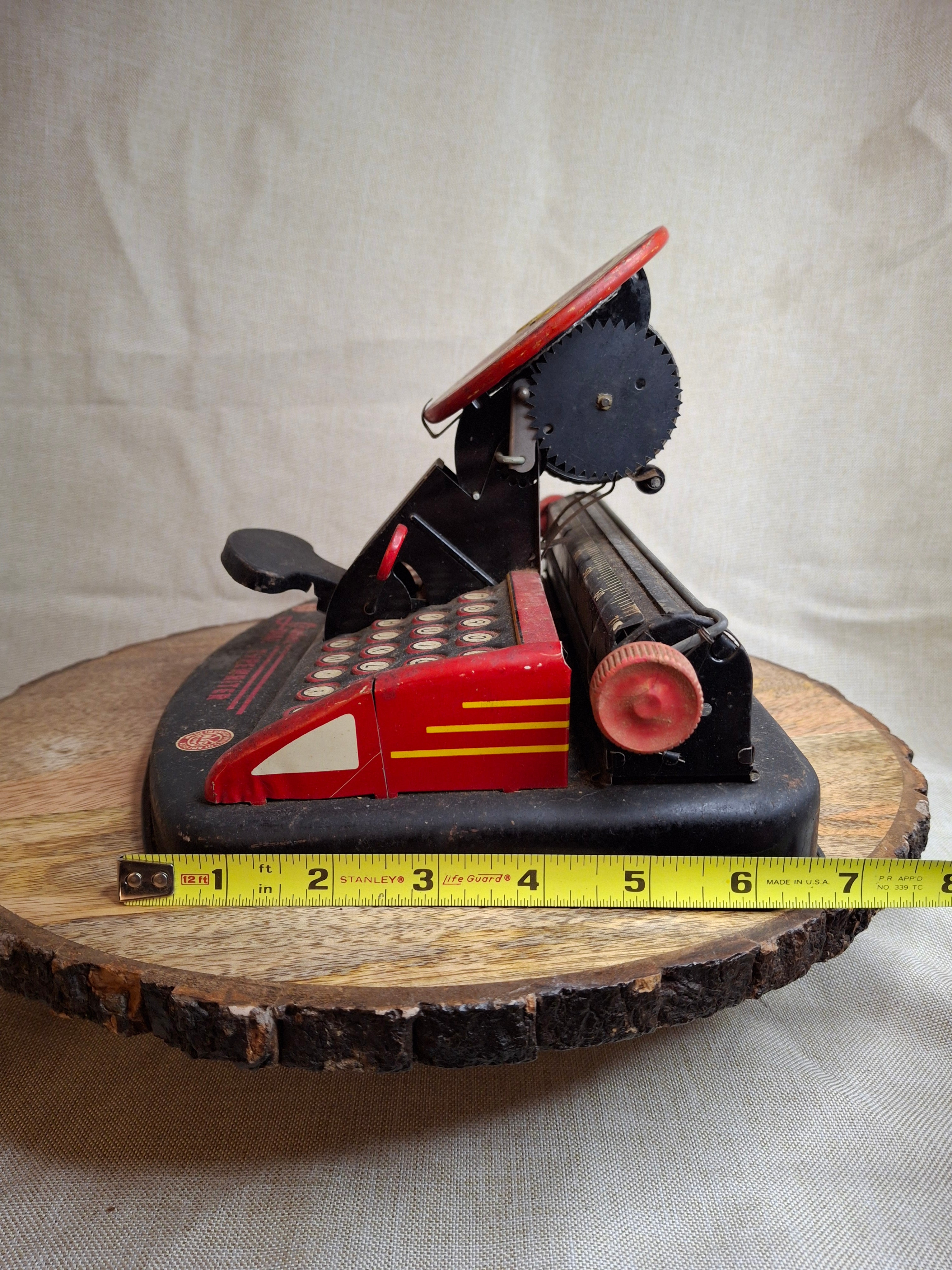 Vintage Marx Junior Dial Toy Typewriter - 1940s/50s Tin Lithograph - Working