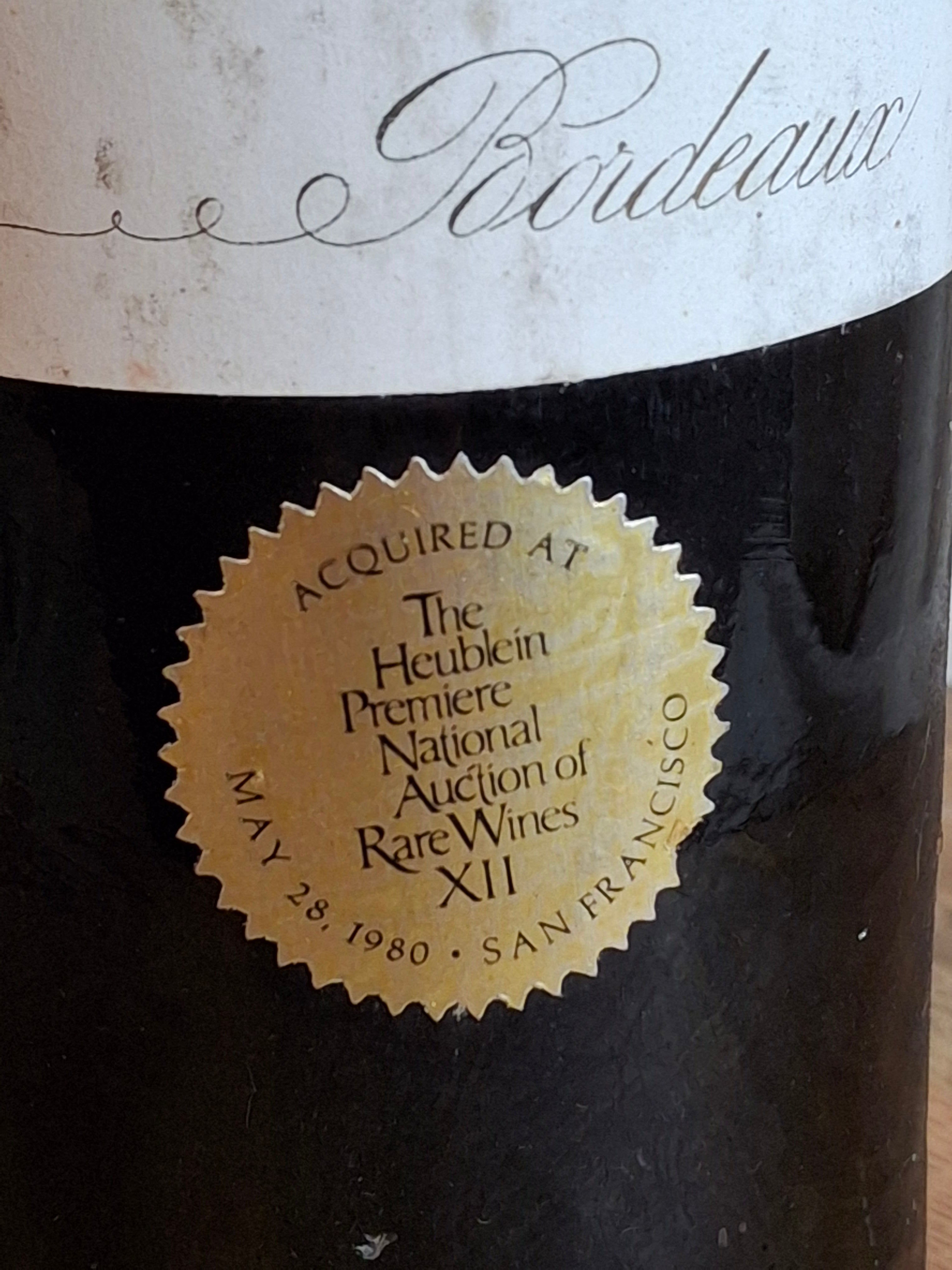 Vintage Empty 1880 Château Mouton Rothschild Wine Bottle - Heublein Auction XII Provenance