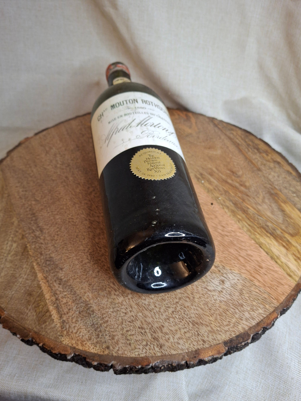 Vintage Empty 1880 Château Mouton Rothschild Wine Bottle - Heublein Auction XII Provenance