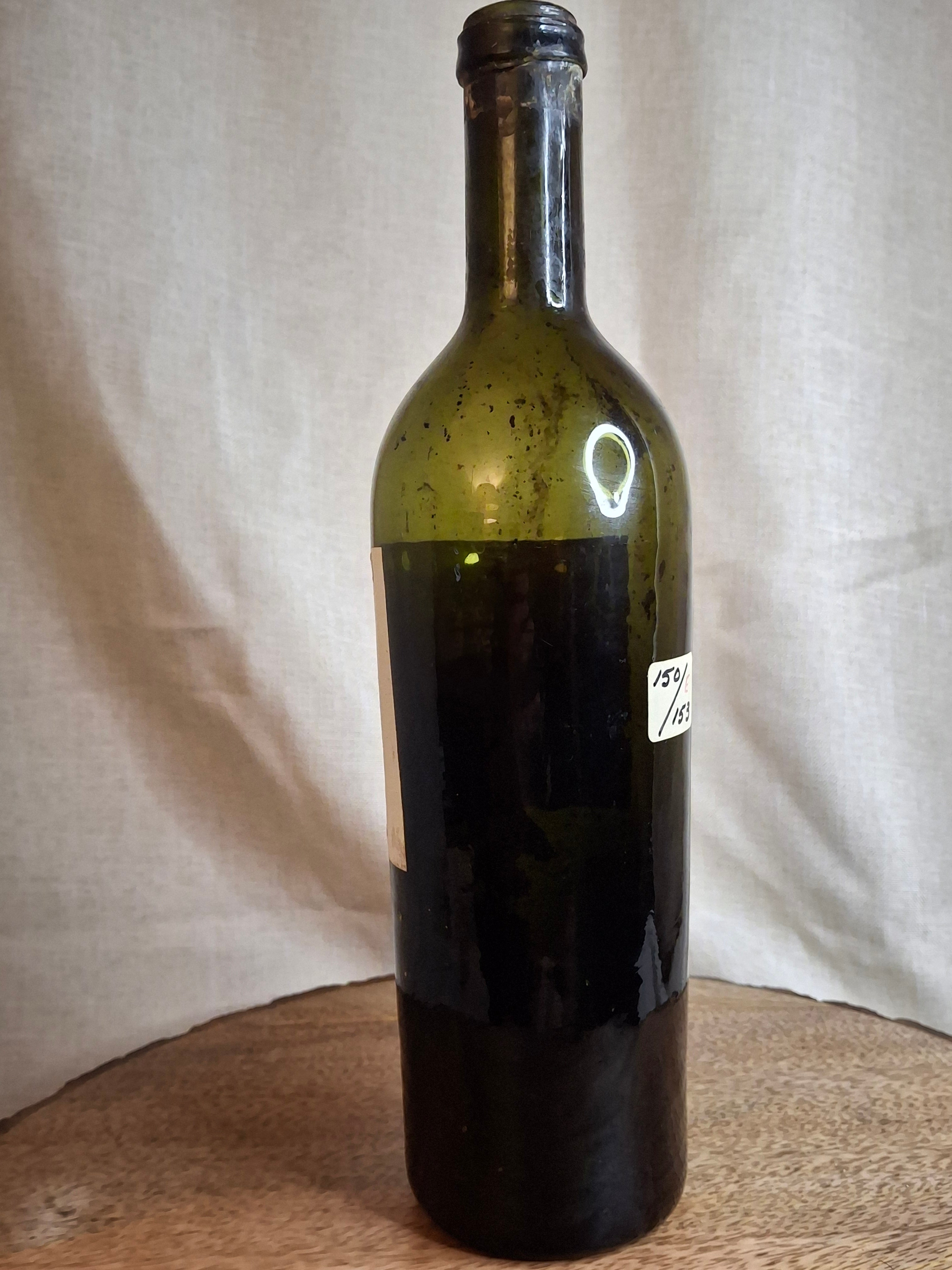 Vintage Decorative Château Mouton Rothschild 1880 Style Wine Bottle - Dark Olive Glass