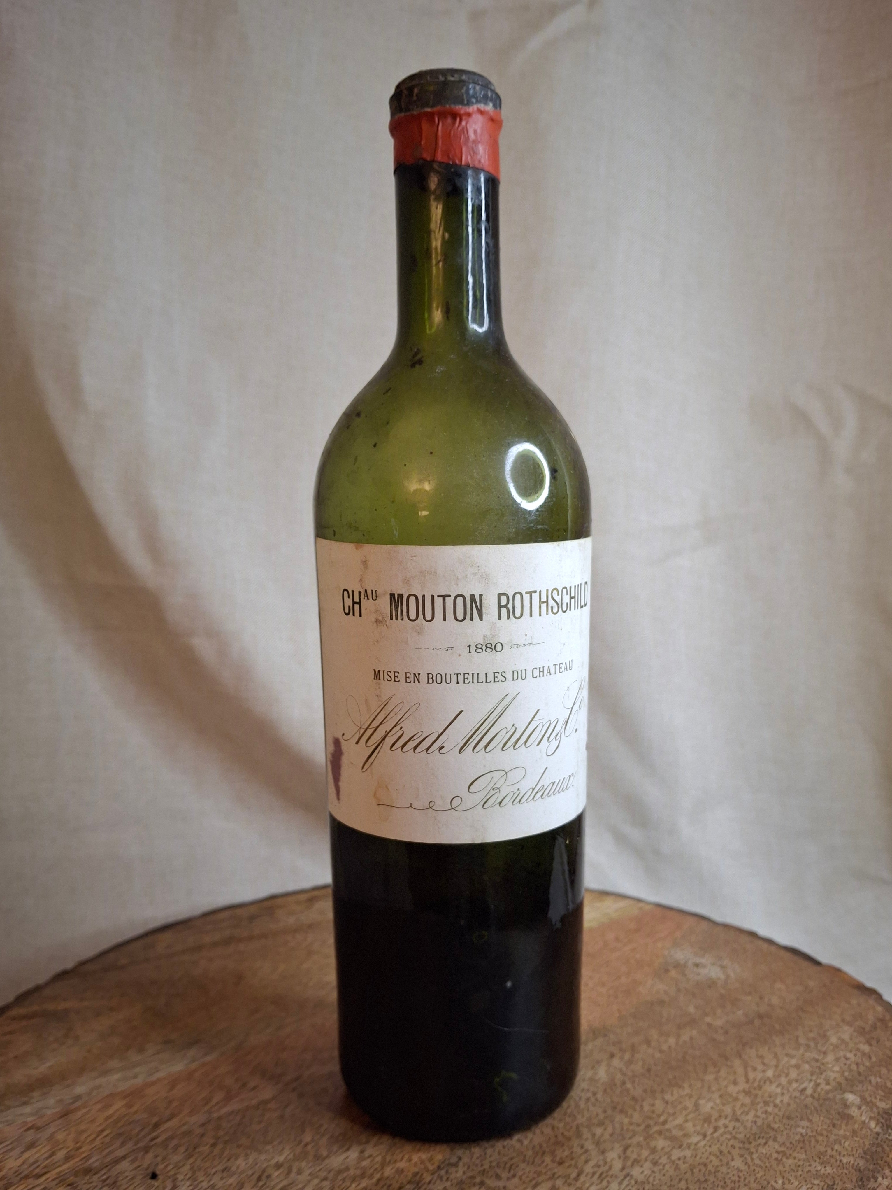 Vintage Decorative Château Mouton Rothschild 1880 Bordeaux Bottle, Alfred Morton & Co.