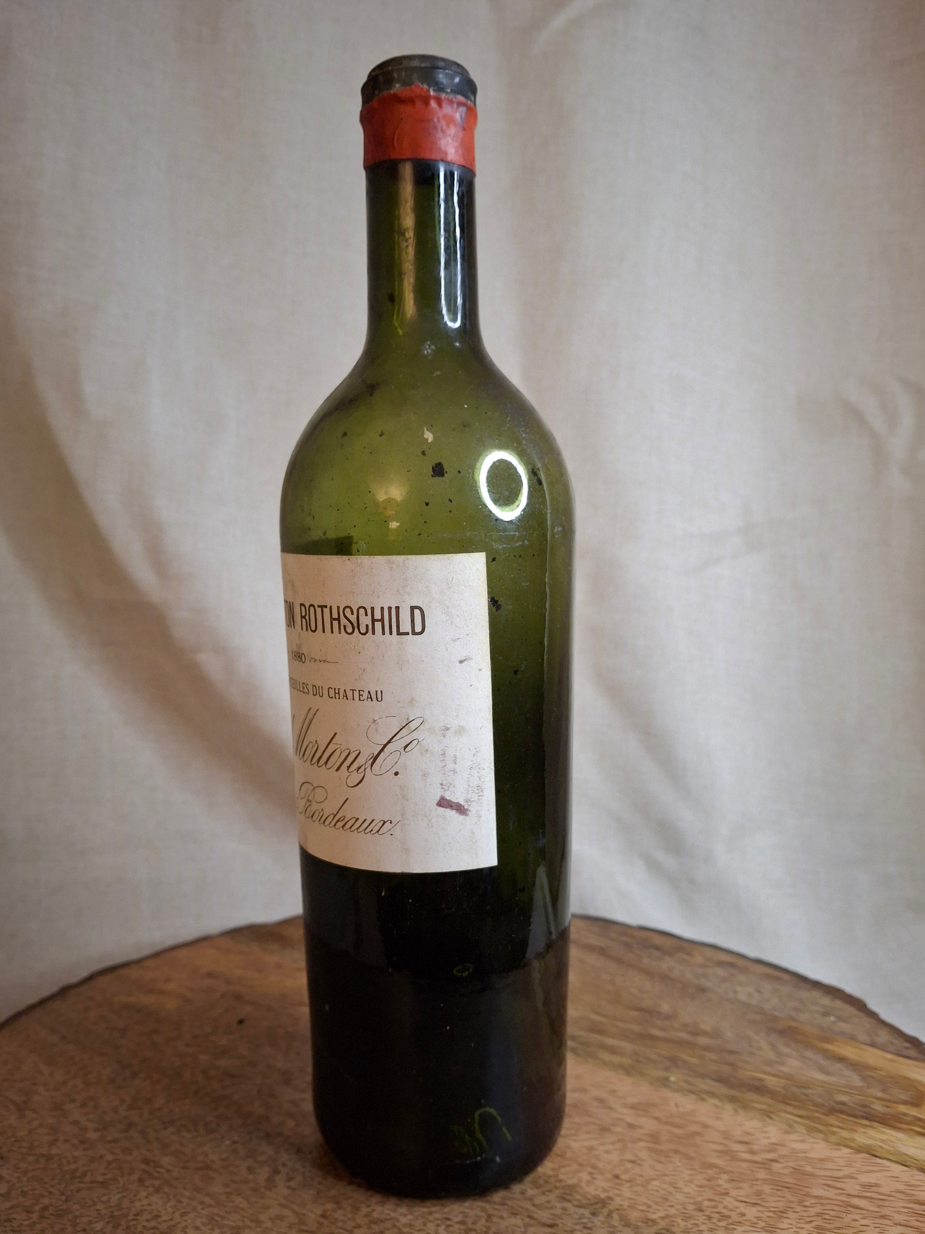Vintage Decorative Château Mouton Rothschild 1880 Bordeaux Bottle, Alfred Morton & Co.