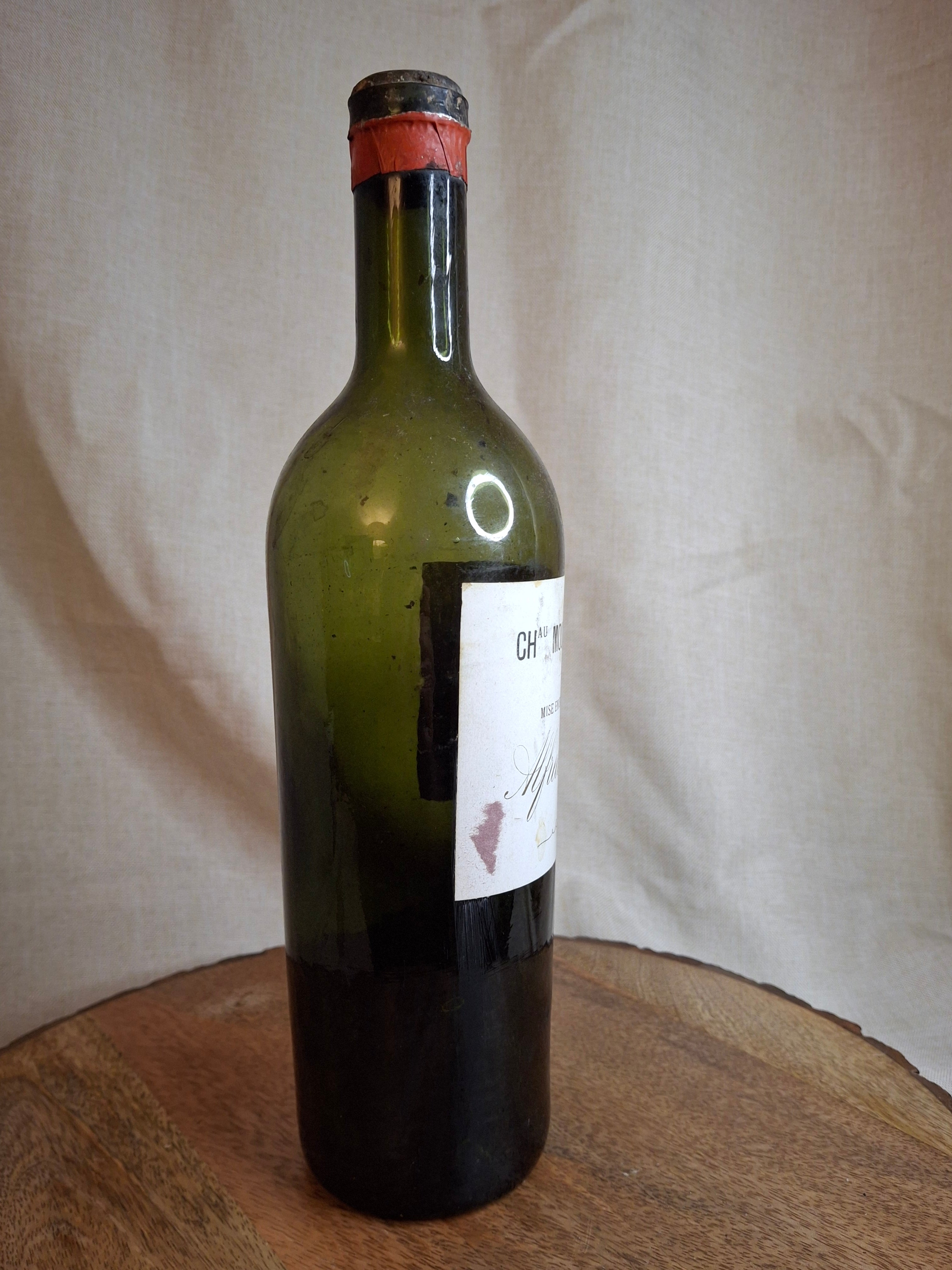 Vintage Decorative Château Mouton Rothschild 1880 Bordeaux Bottle, Alfred Morton & Co.