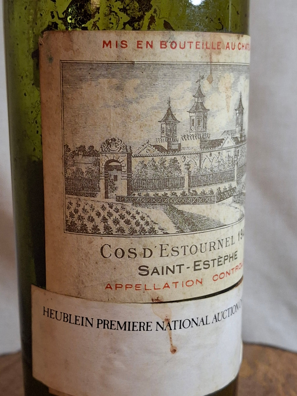 Vintage Empty 1947 Château Cos d'Estournel Wine Bottle - Heublein Rare Wine Auction