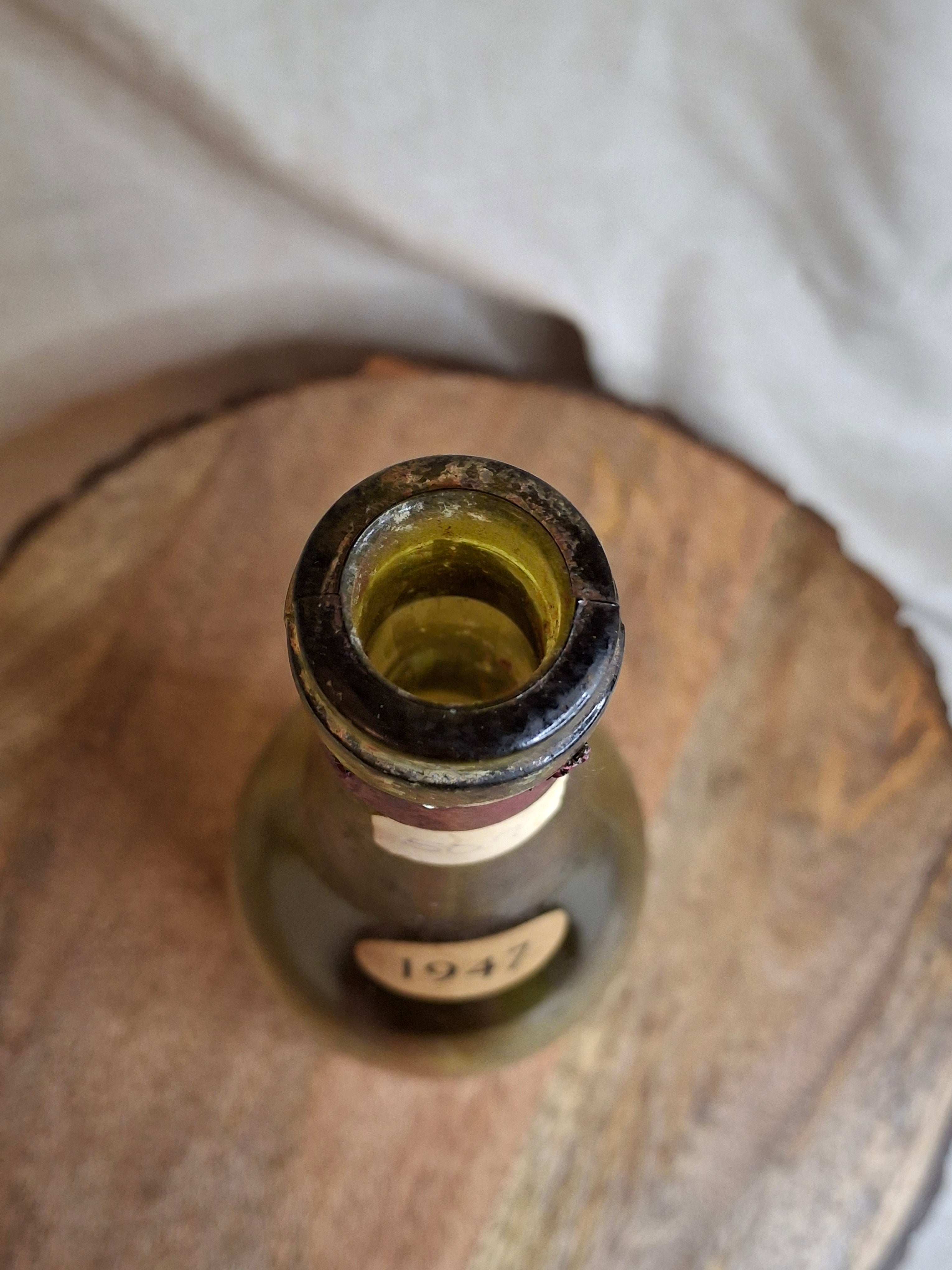 Vintage Empty 1947 Chambertin Wine Bottle - Heublein Rare Wine Auction Provenance