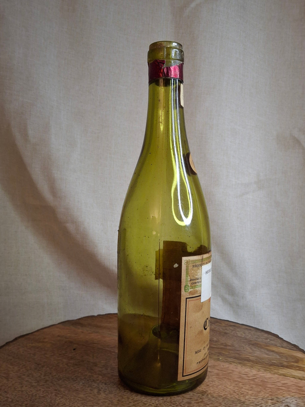 Vintage Empty 1947 Chambertin Wine Bottle - Heublein Rare Wine Auction Provenance