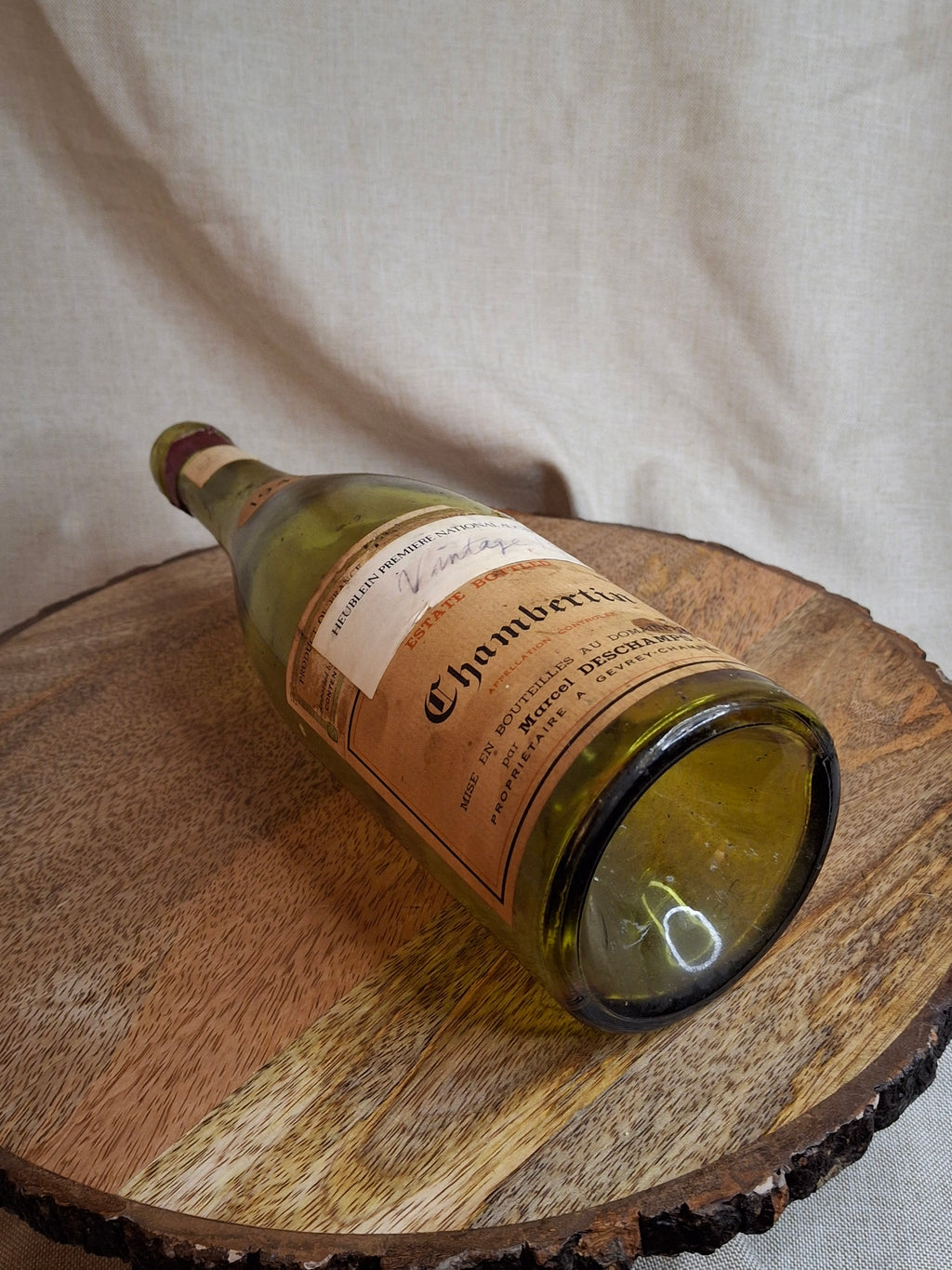 Vintage Empty 1947 Chambertin Wine Bottle - Heublein Rare Wine Auction Provenance