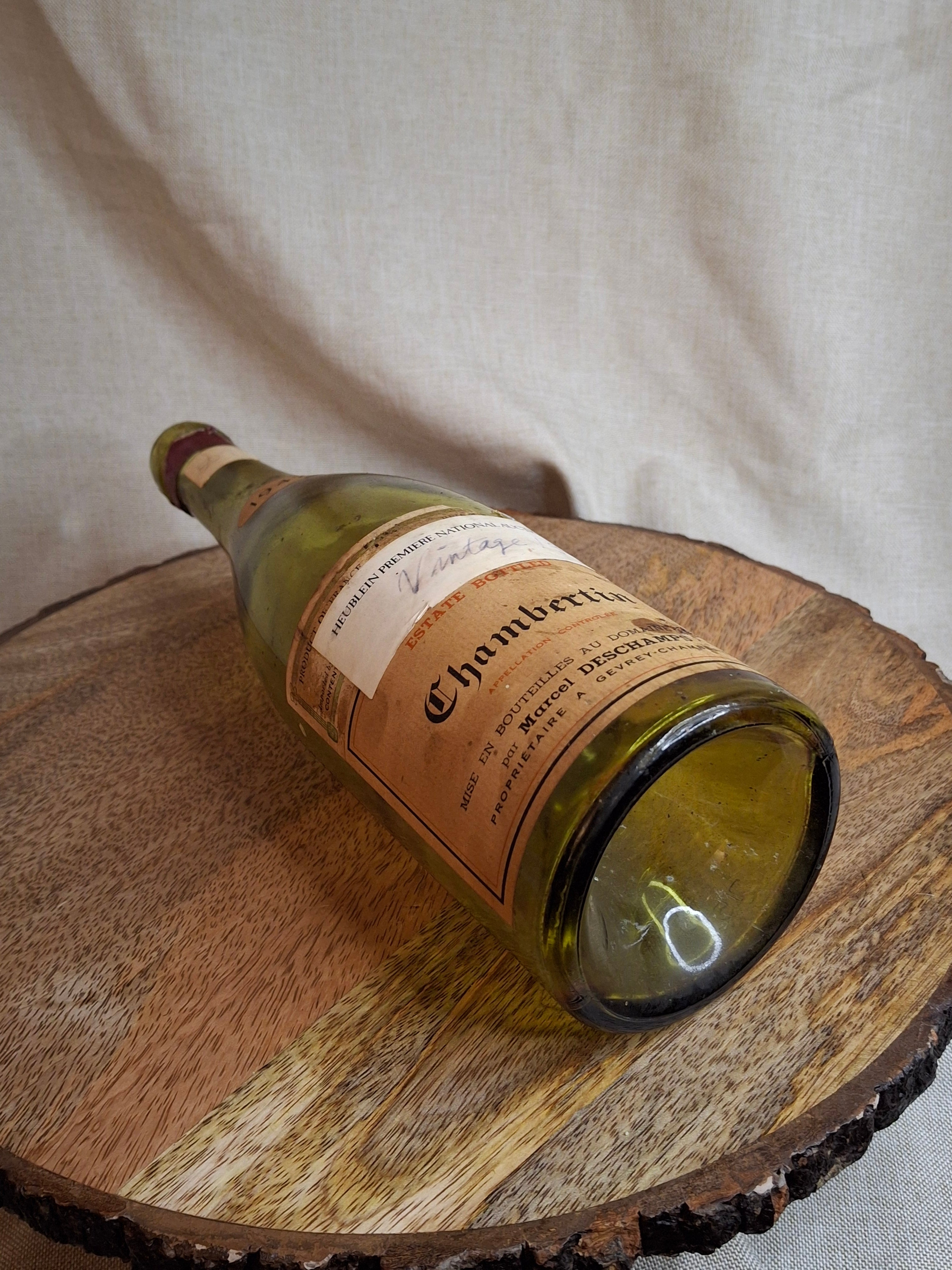 Vintage Empty 1947 Chambertin Wine Bottle - Heublein Rare Wine Auction Provenance