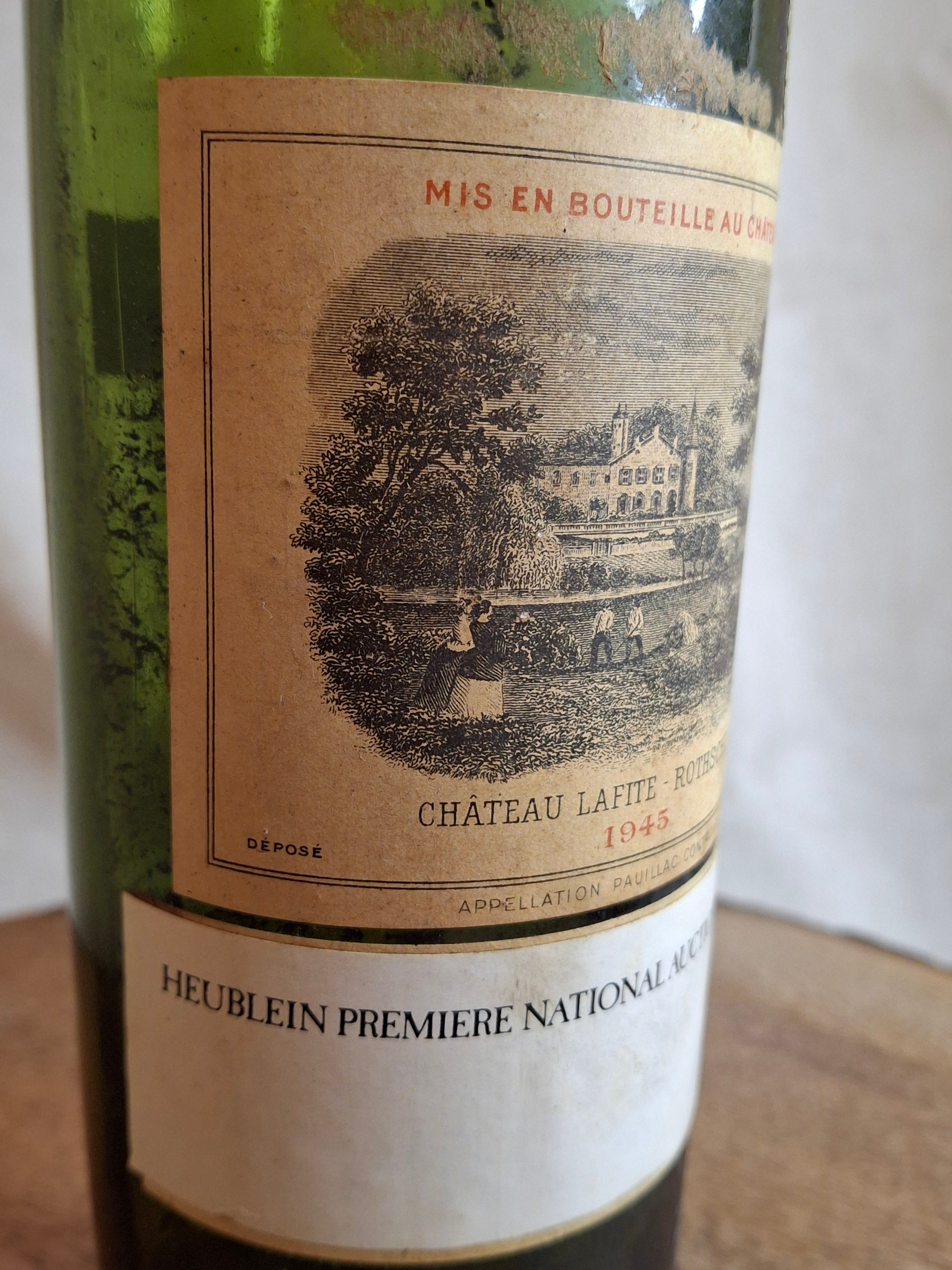 Vintage Empty 1945 Château Lafite-Rothschild Wine Bottle - 1976 Heublein Auction Provenance