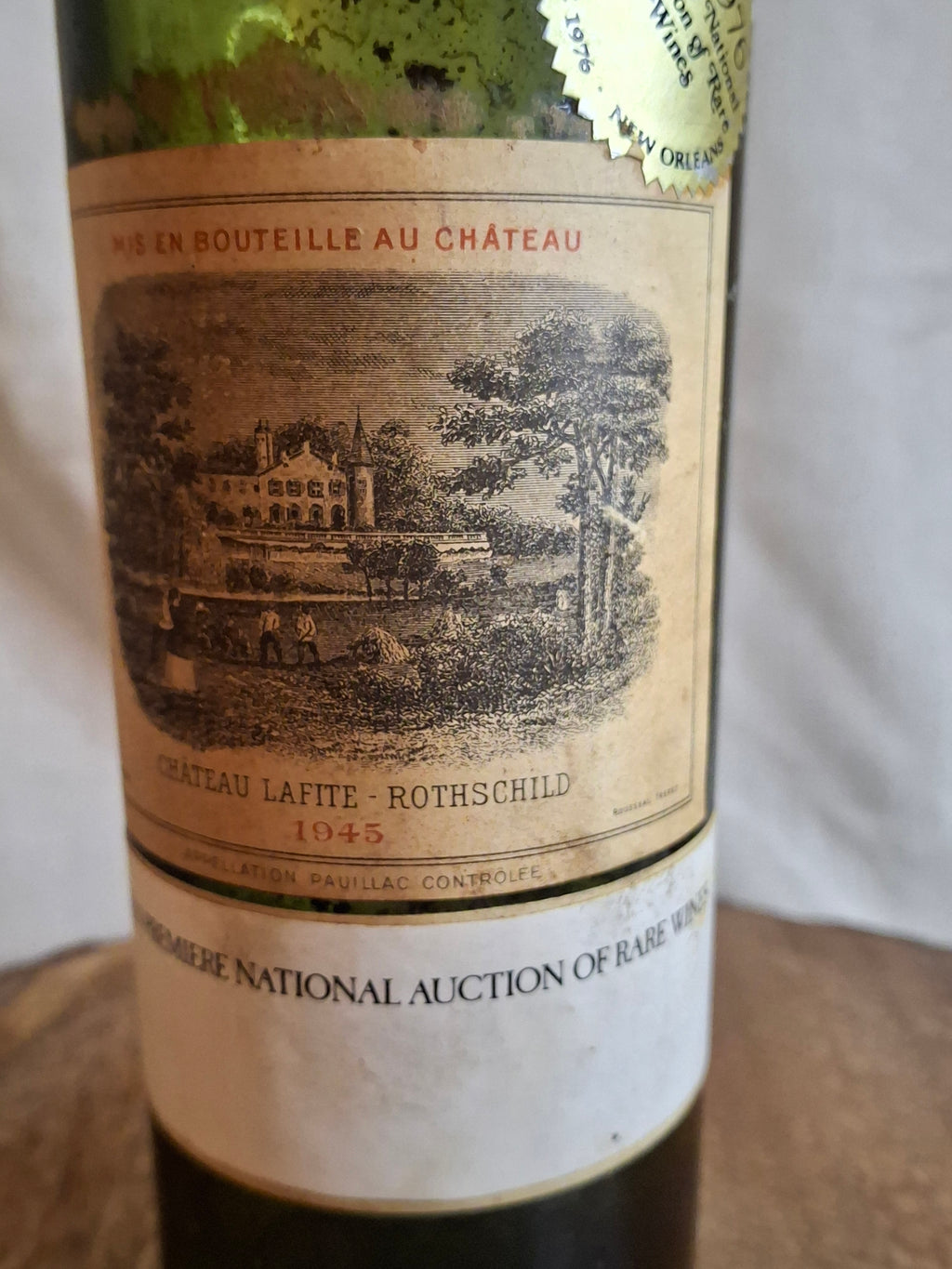Vintage Empty 1945 Château Lafite-Rothschild Wine Bottle - 1976 Heublein Auction Provenance