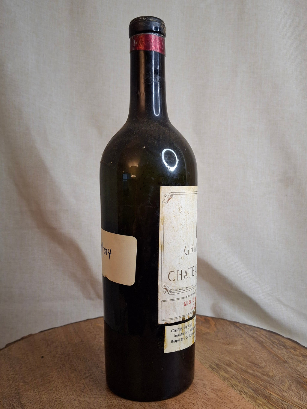 Antique 1916 Chateau Latour Empty Wine Bottle - Rare Heublein Auction Import Strip