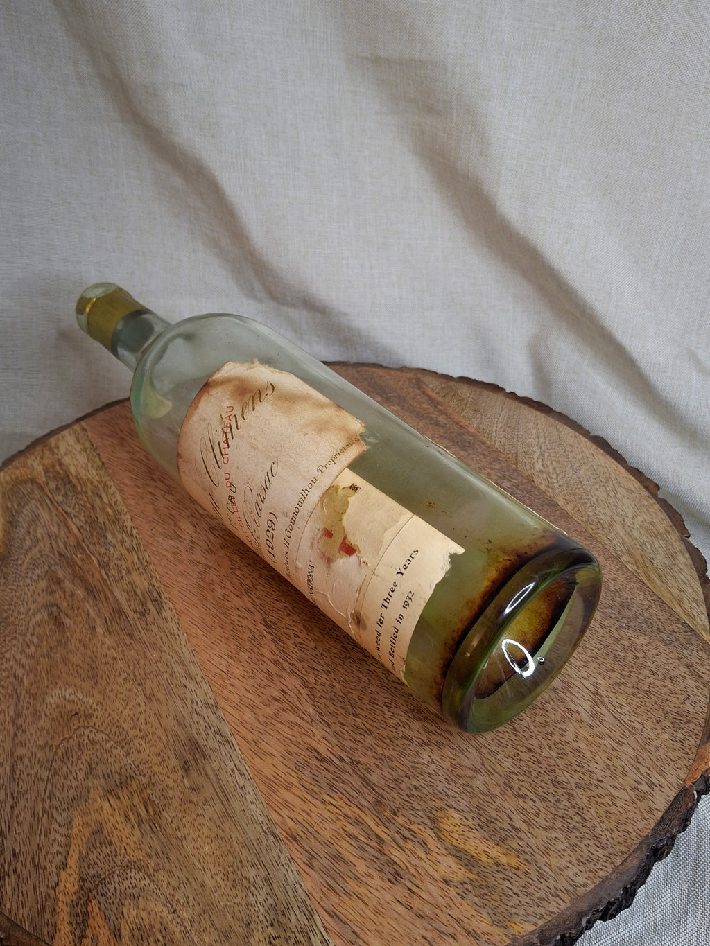 1929 Château Climens 1er Cru Haut-Barsac Empty Wine Bottle Barton Guestier Heublein Auction