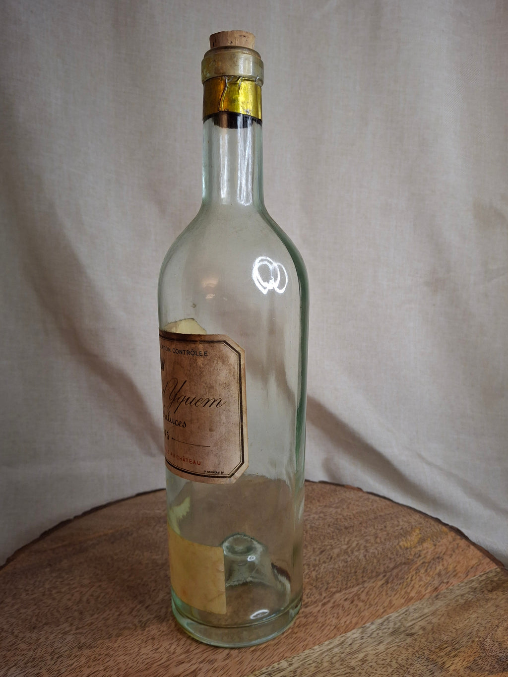 Vintage 1945 Chateau d'Yquem Lur-Saluces Sauternes Empty Wine Bottle Rare Display
