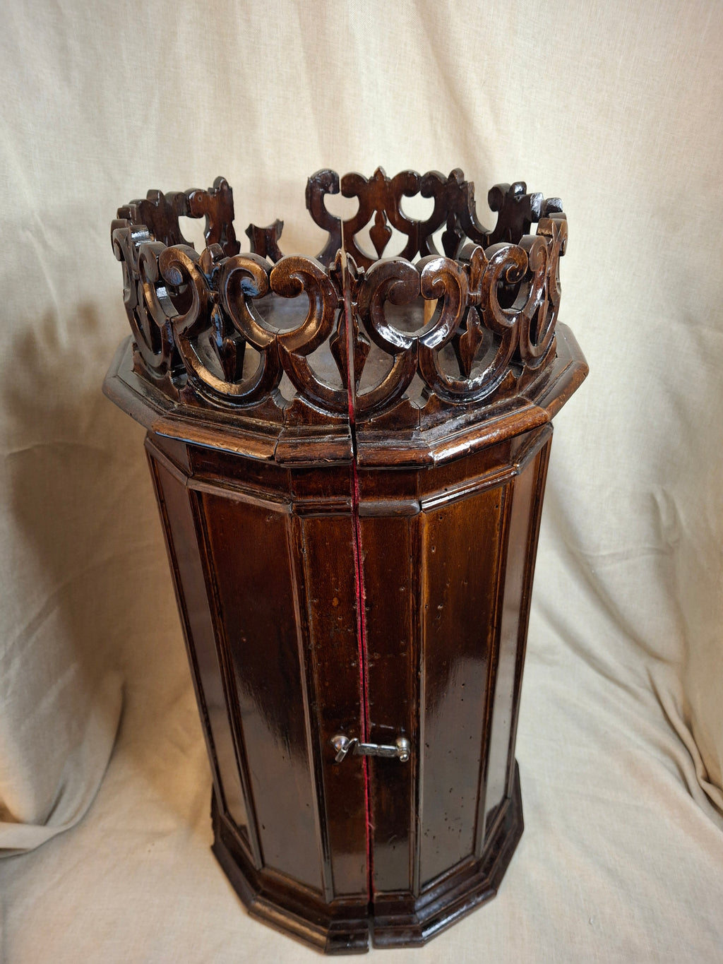 Antique 19th Century Italian Sephardic Torah Case Tik Hand Carved Wood J Greenstein Provenance