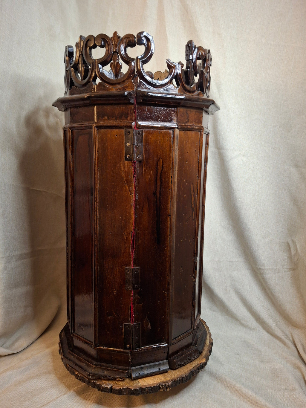 Antique 19th Century Italian Sephardic Torah Case Tik Hand Carved Wood J Greenstein Provenance