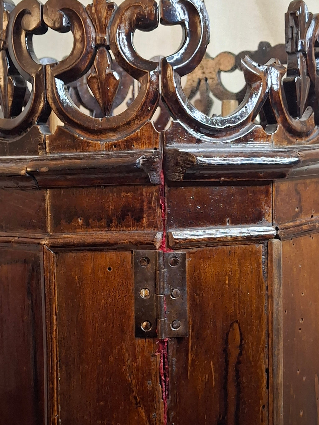 Antique 19th Century Italian Sephardic Torah Case Tik Hand Carved Wood J Greenstein Provenance