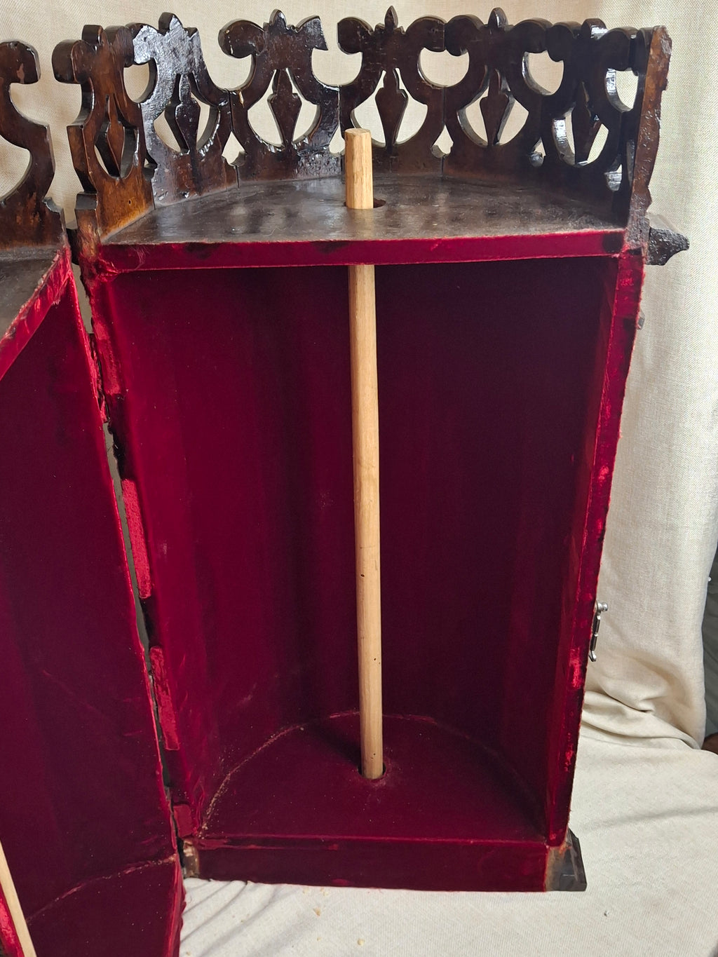 Antique 19th Century Italian Sephardic Torah Case Tik Hand Carved Wood J Greenstein Provenance