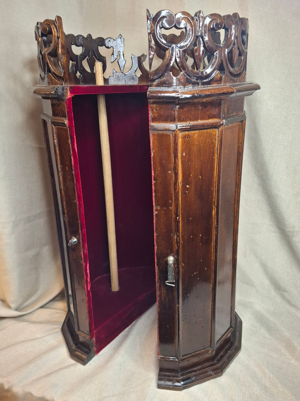 Antique 19th Century Italian Sephardic Torah Case Tik Hand Carved Wood J Greenstein Provenance