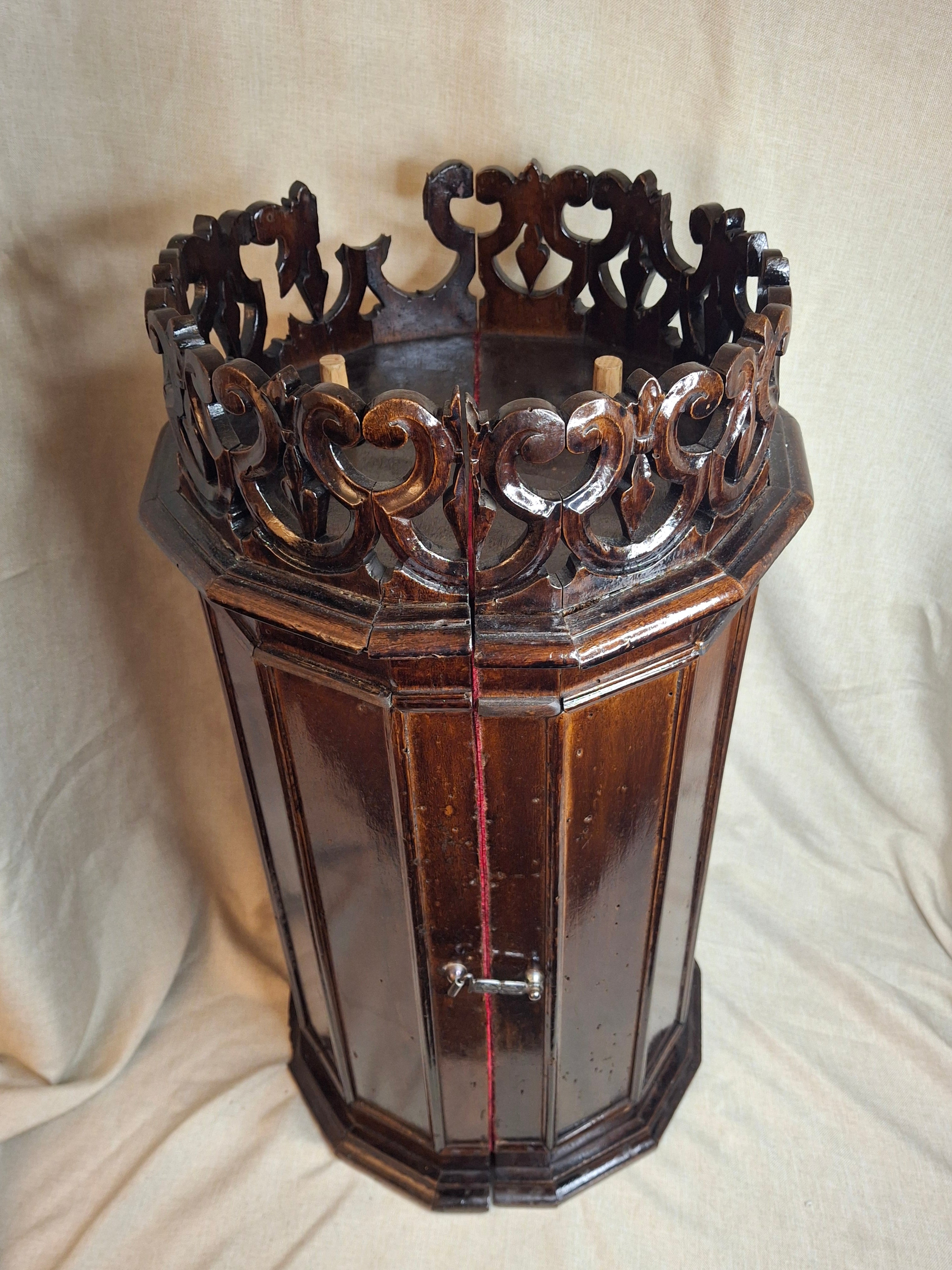 Antique 19th Century Italian Sephardic Torah Case Tik Hand Carved Wood J Greenstein Provenance