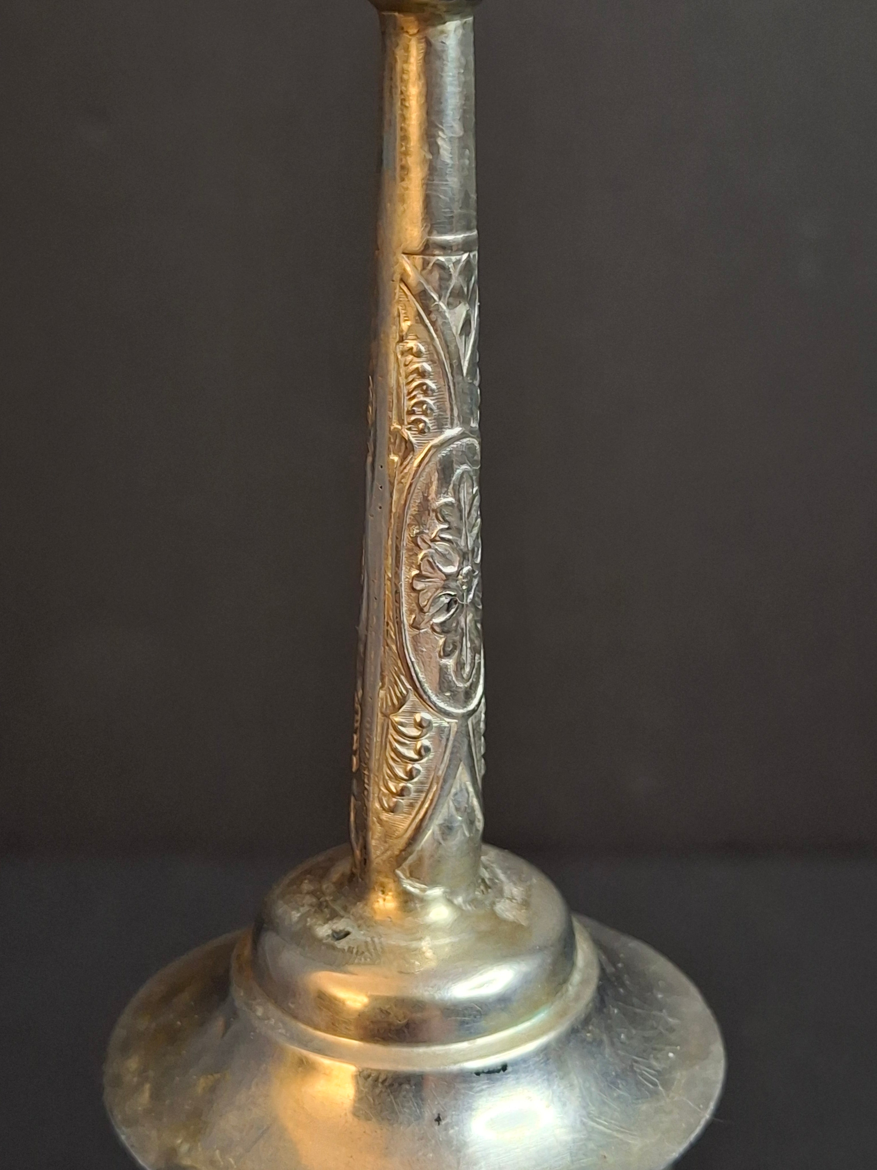 Antique 800 Silver Filigree Besamim Spice Tower Havdalah Judaica Tower Flag 86g