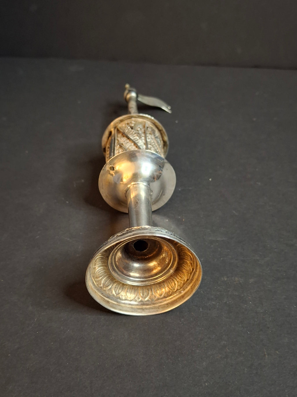 Antique 800 Silver Filigree Besamim Spice Tower Havdalah Judaica Tower Flag 86g