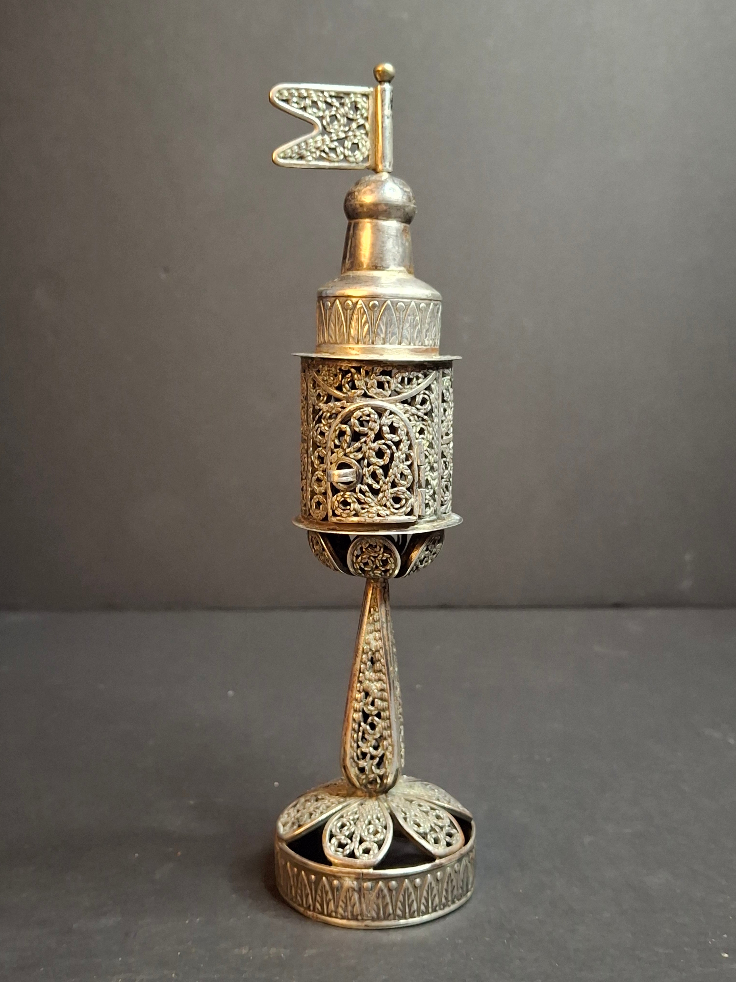 Antique Imperial Russian 84 Silver Besamim Spice Tower Fabergé KF Judaica 134g