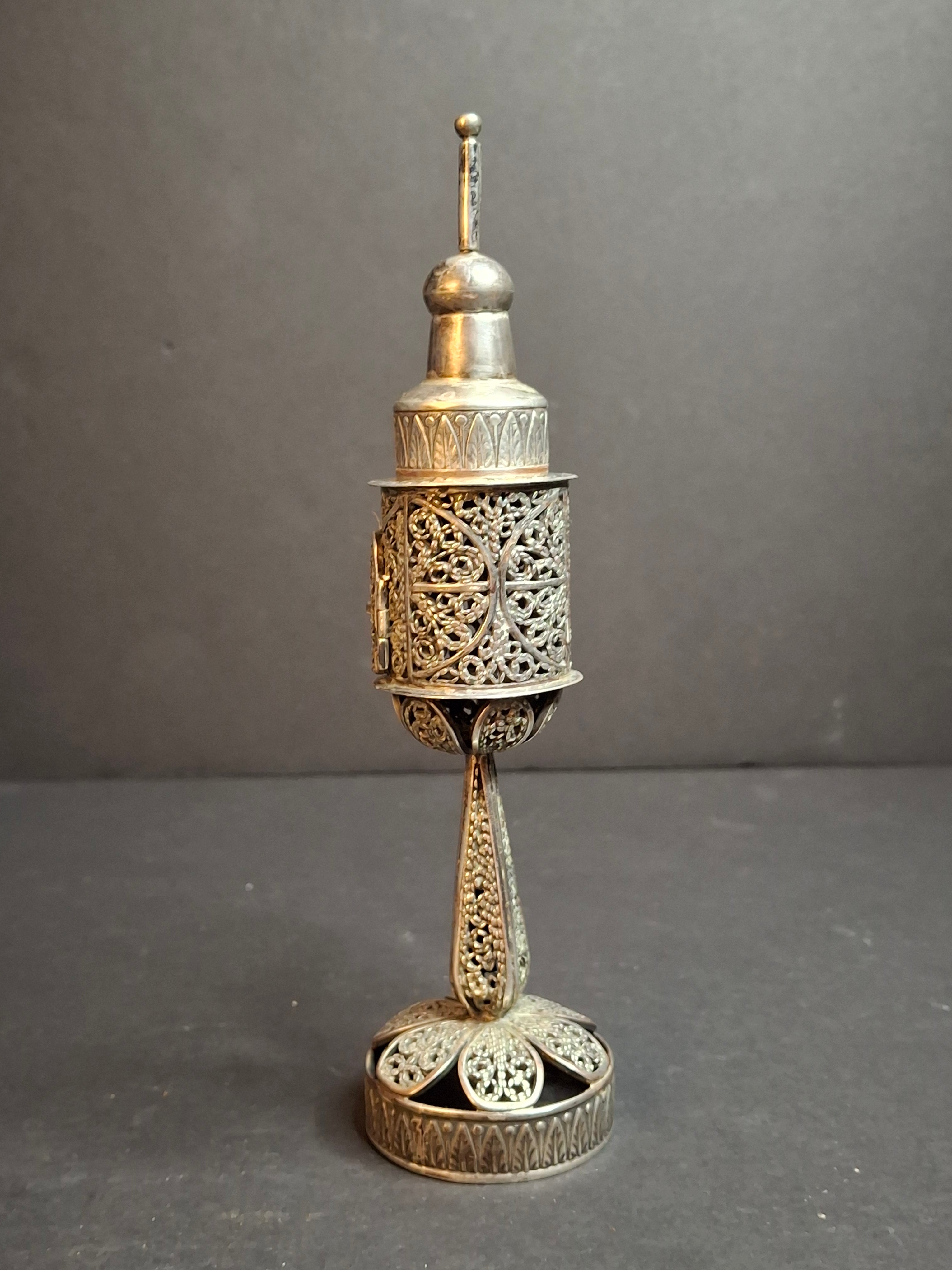 Antique Imperial Russian 84 Silver Besamim Spice Tower Fabergé KF Judaica 134g