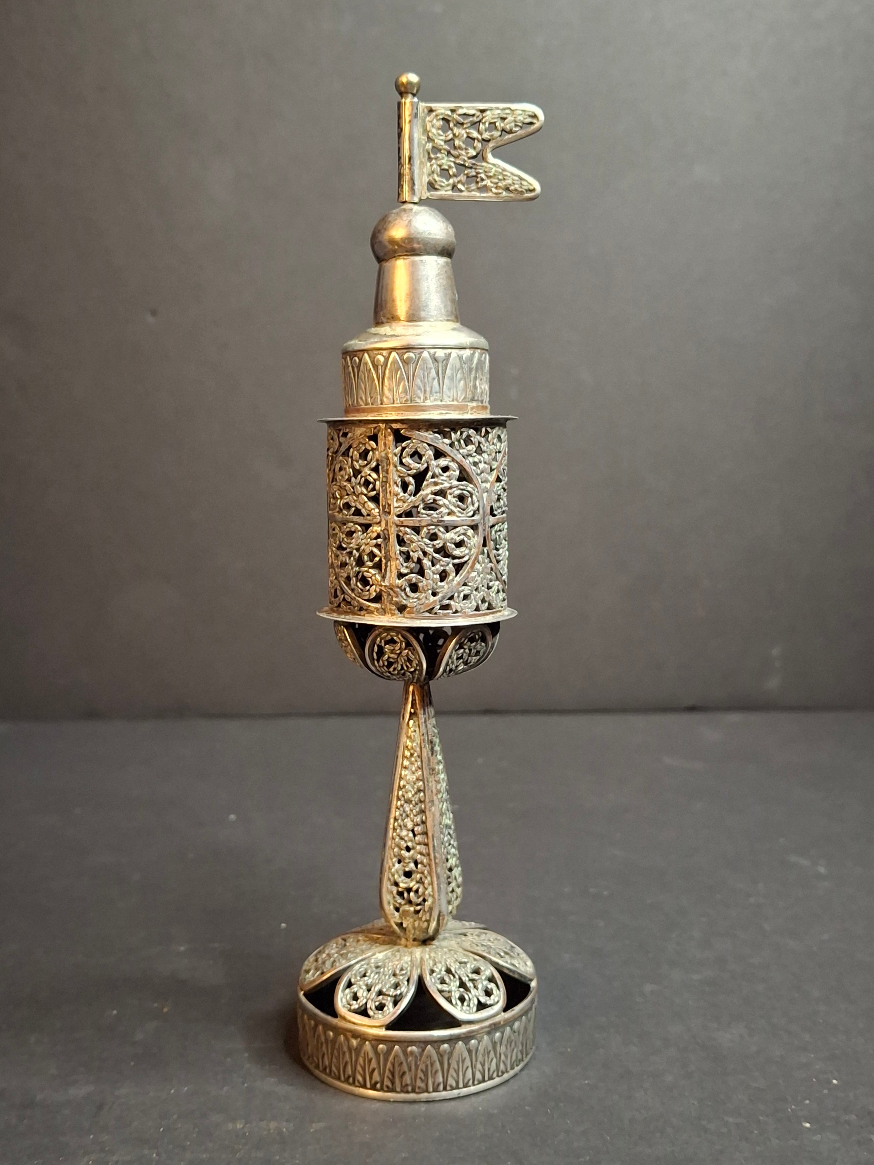 Antique Imperial Russian 84 Silver Besamim Spice Tower Fabergé KF Judaica 134g