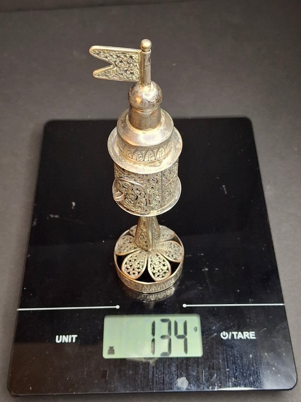 Antique Imperial Russian 84 Silver Besamim Spice Tower Fabergé KF Judaica 134g
