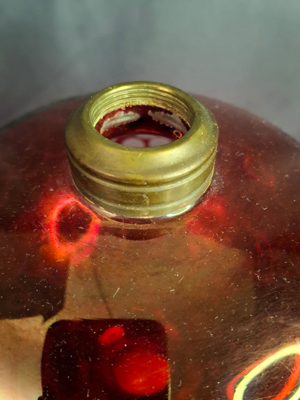 Pair Antique Victorian Cranberry Cut To Clear Whale Oil Lamps Brass Thuro 1850s